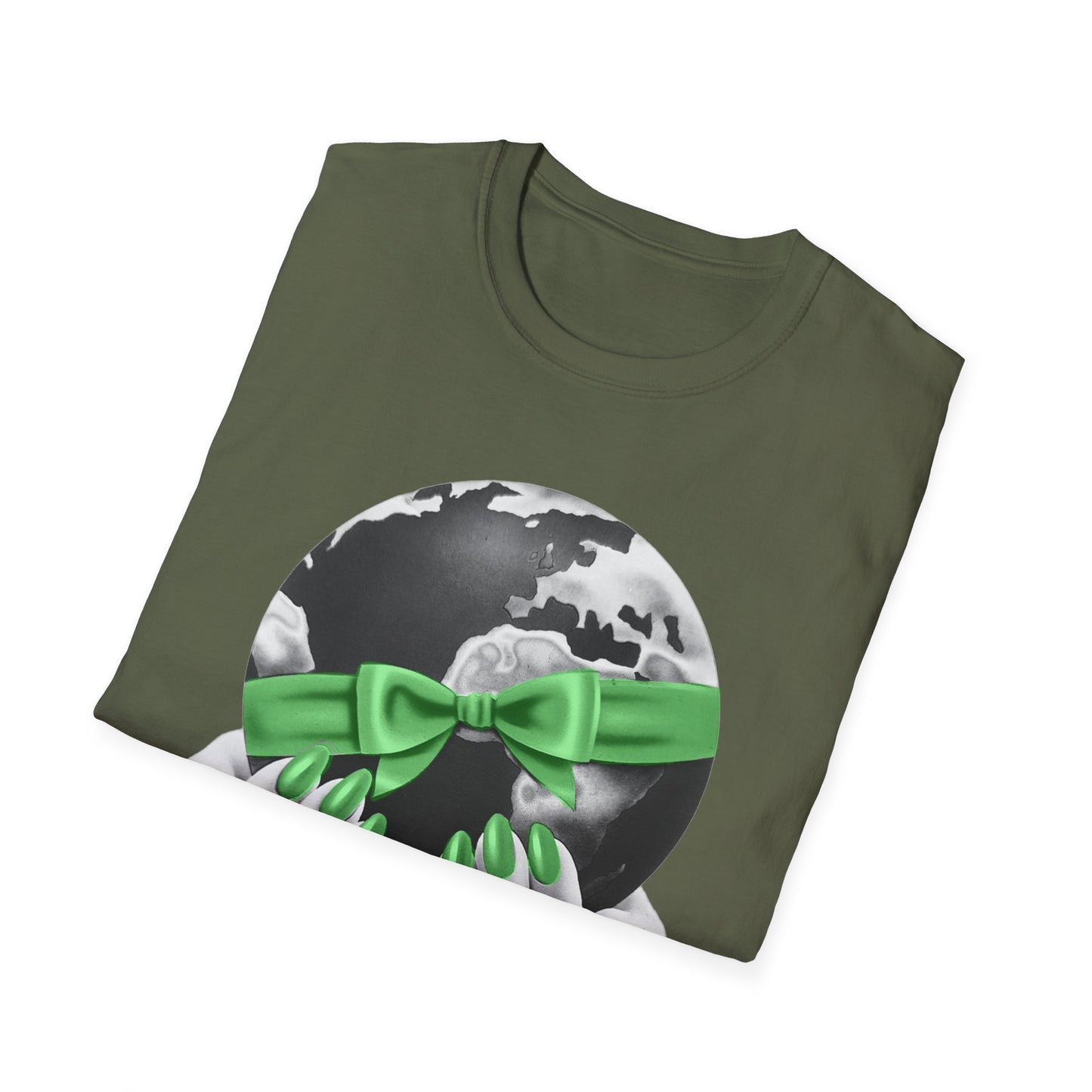 i'd give you the world 1980s graphic from a greeting card green nail version tshirt