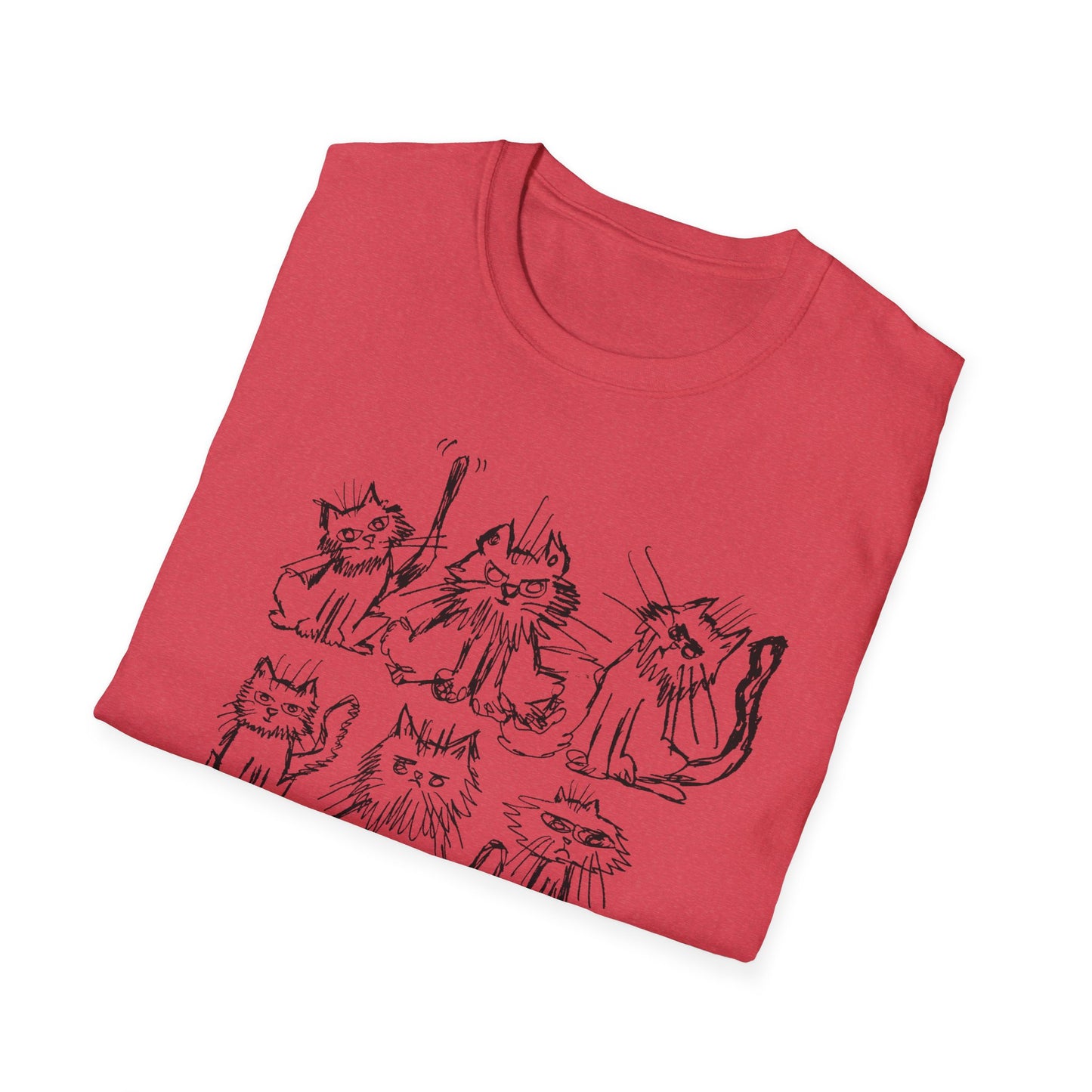 original drawing six cats tshirt