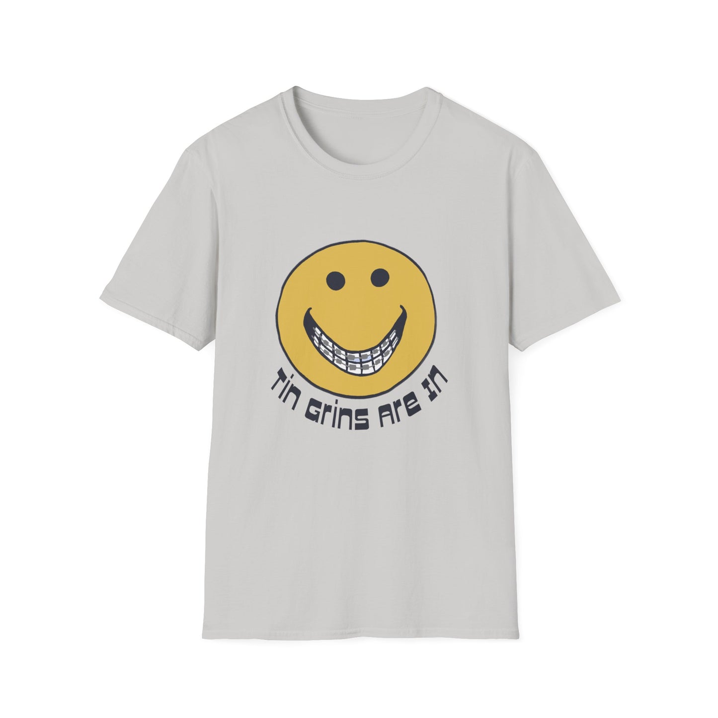 vintage "tin grins are in" 1970s design tshirt