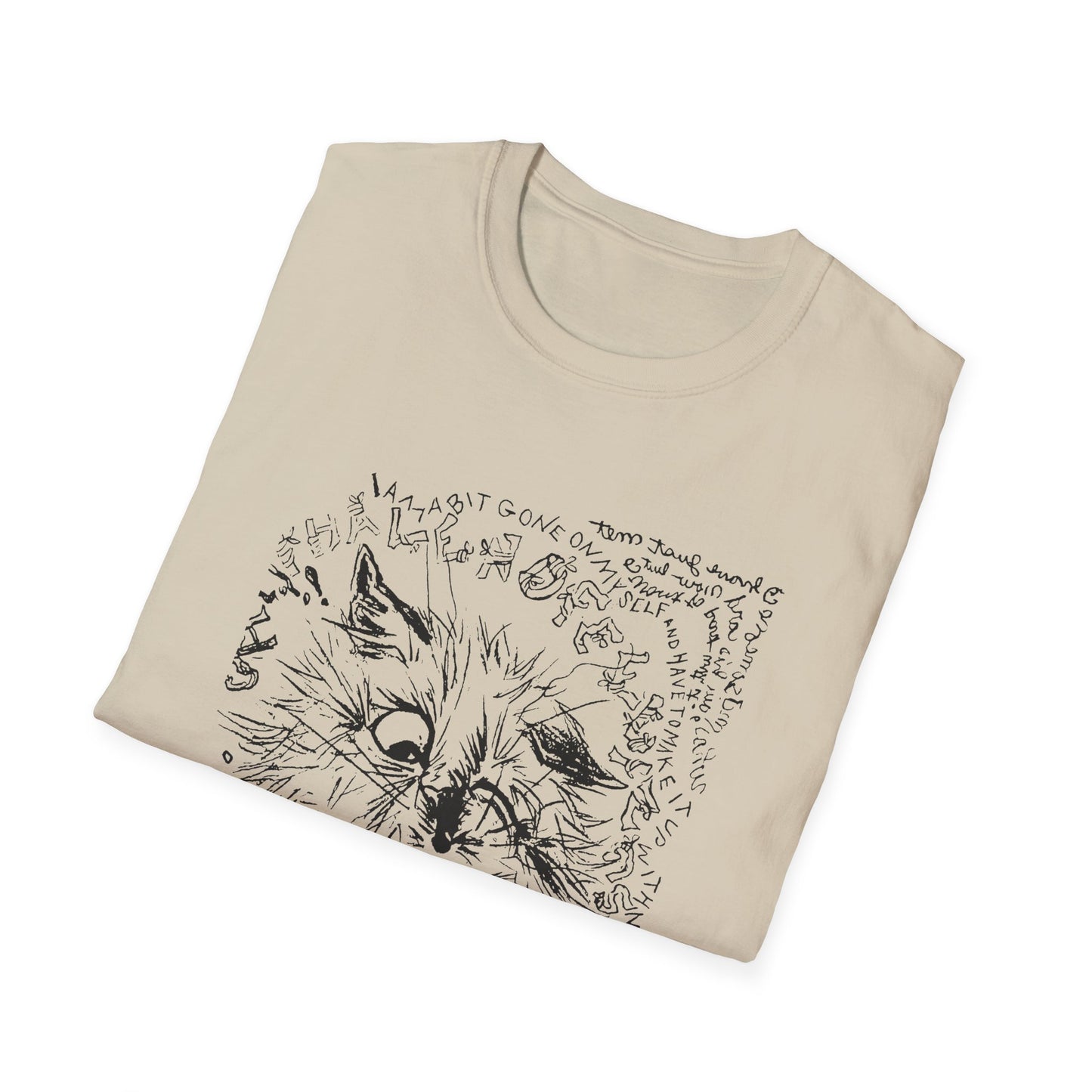 louis wain cat sketch i am a bit gone on myself and have to make it up with my feelings reproduction tshirt