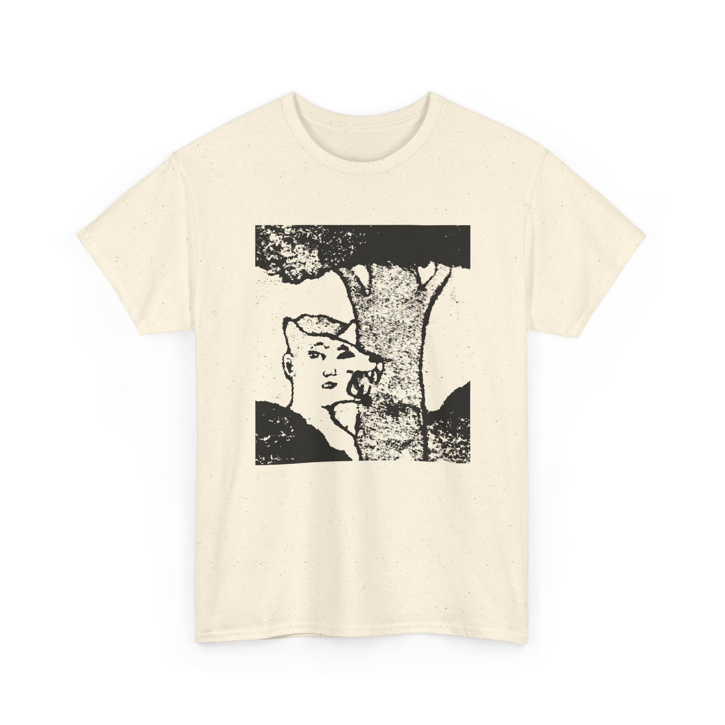 mid twentieth century the boy and the dog illusion artwork reproduction tshirt