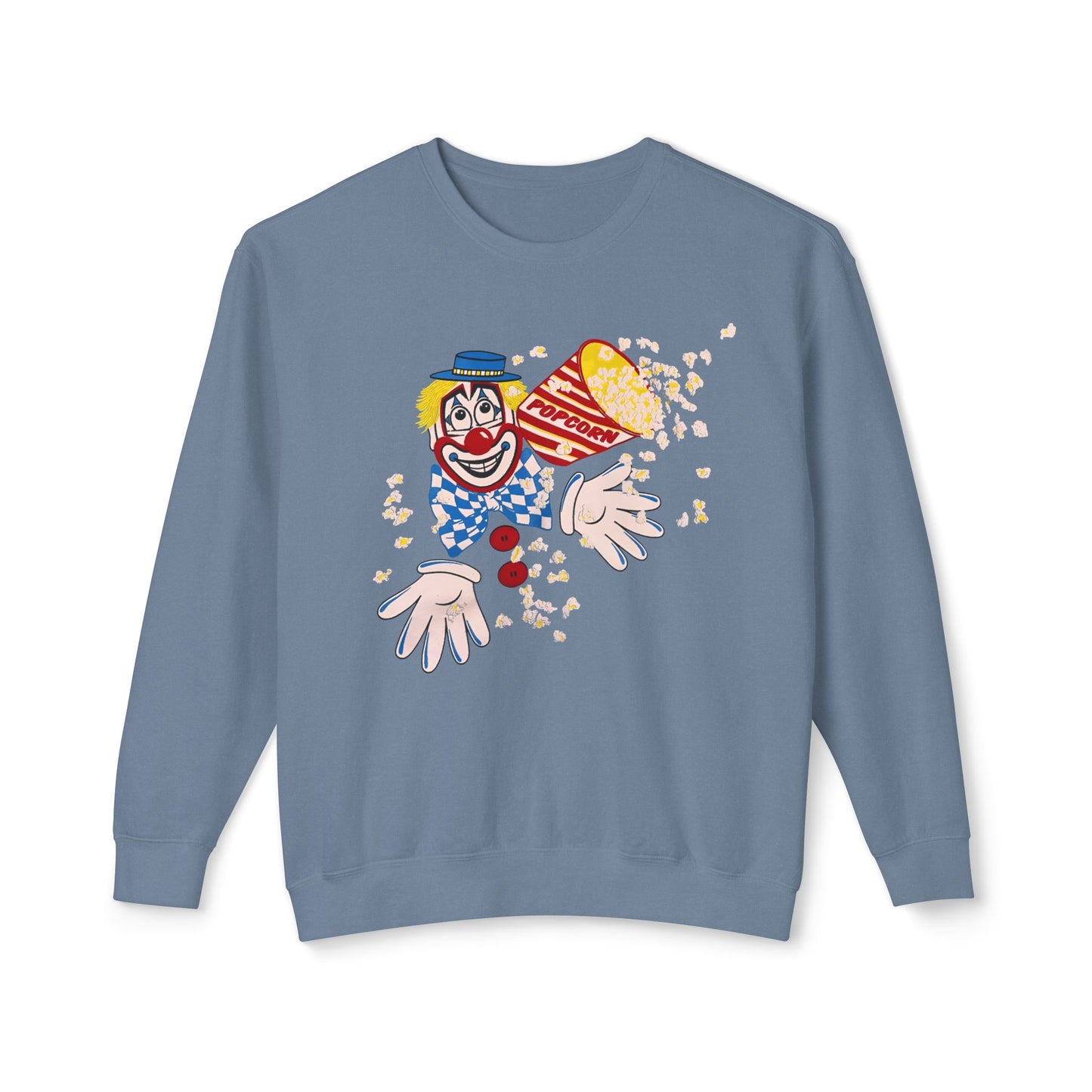 vintage 1980s popcorn clown graphic  100% cotton sweatshirt