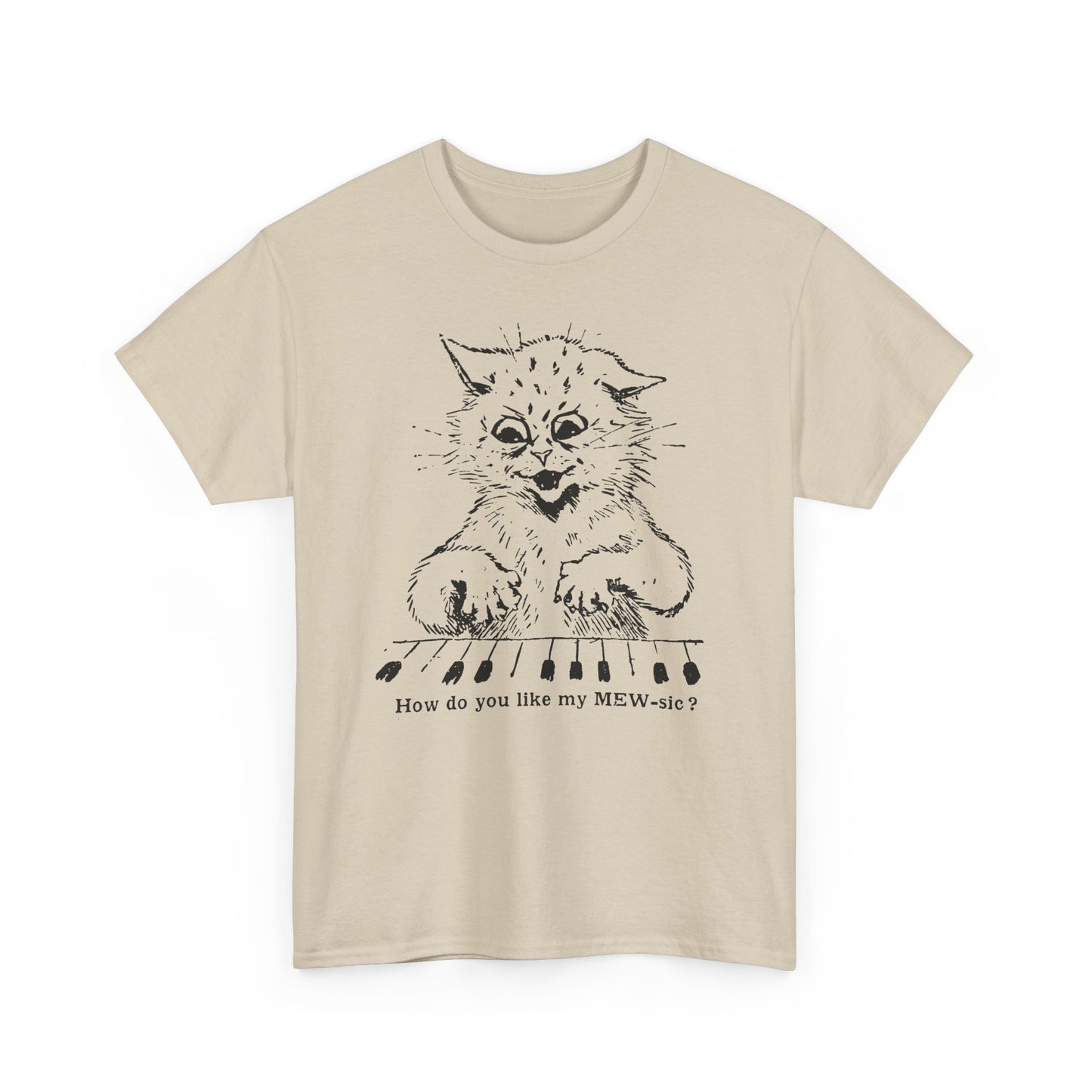 louis wain cat sketch how do you like my mew-sic? tshirt