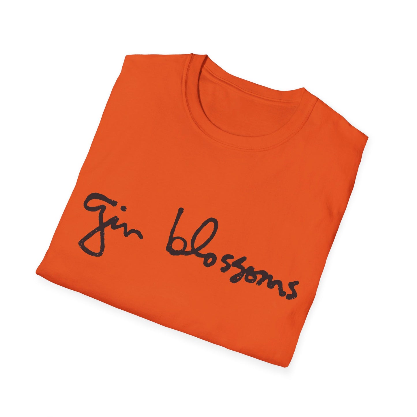 gin blossoms logo in black tshirt