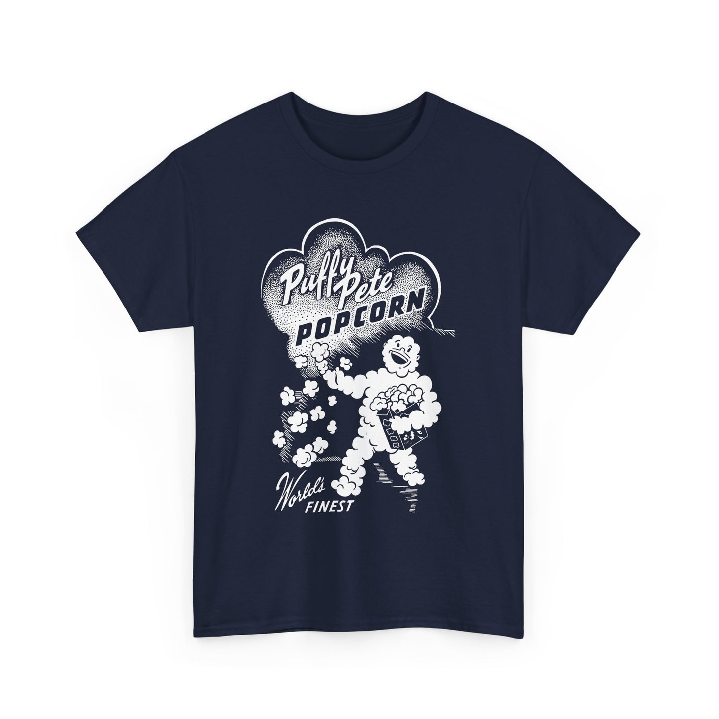 vintage puffy pete popcorn box logo tshirt