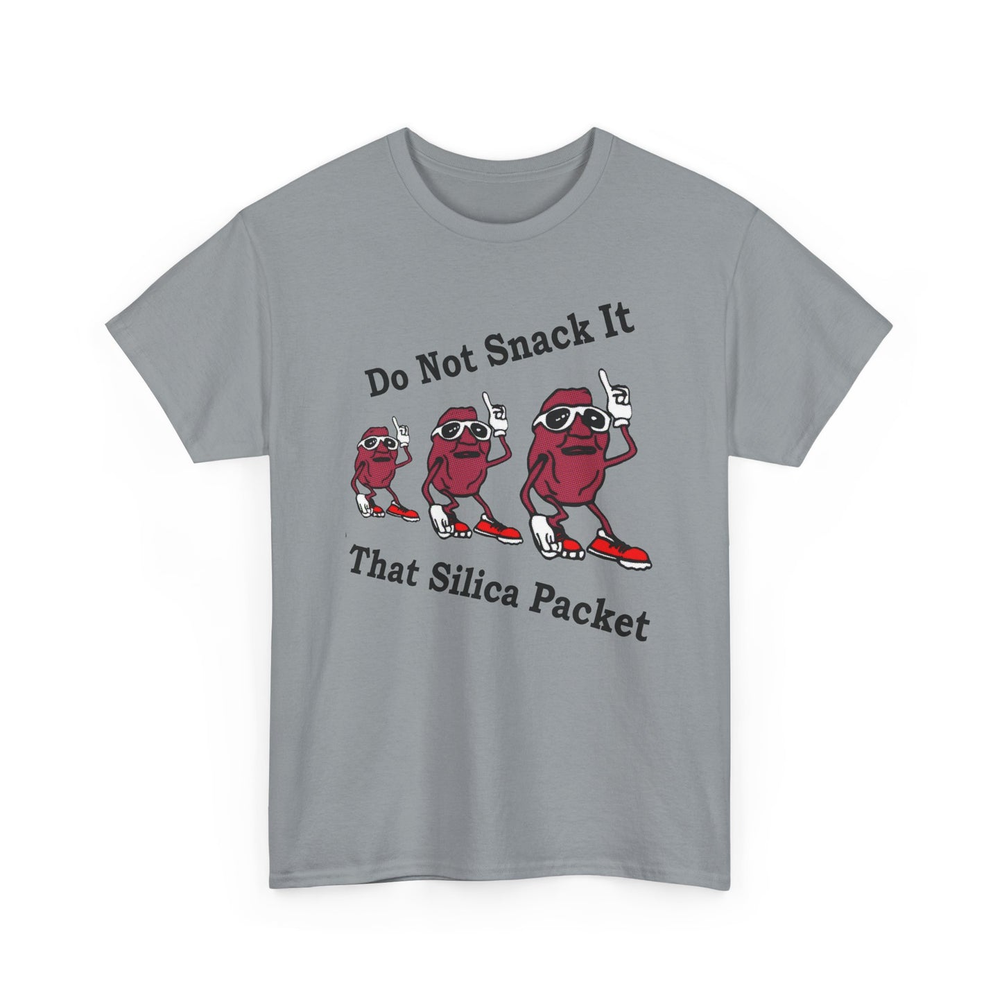 vintage california raisins silica gel packet warning reproduction tshirt