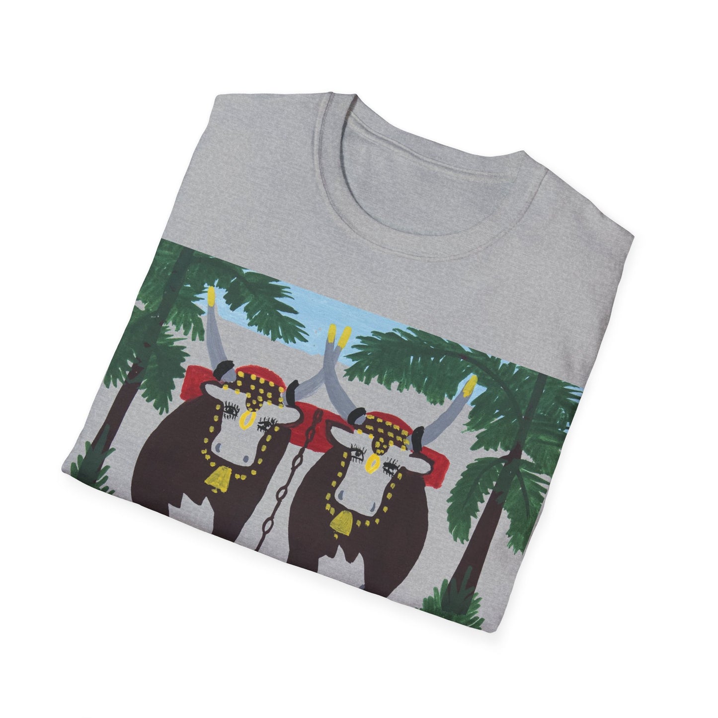 1960s maud lewis painting pair of oxen tshirt