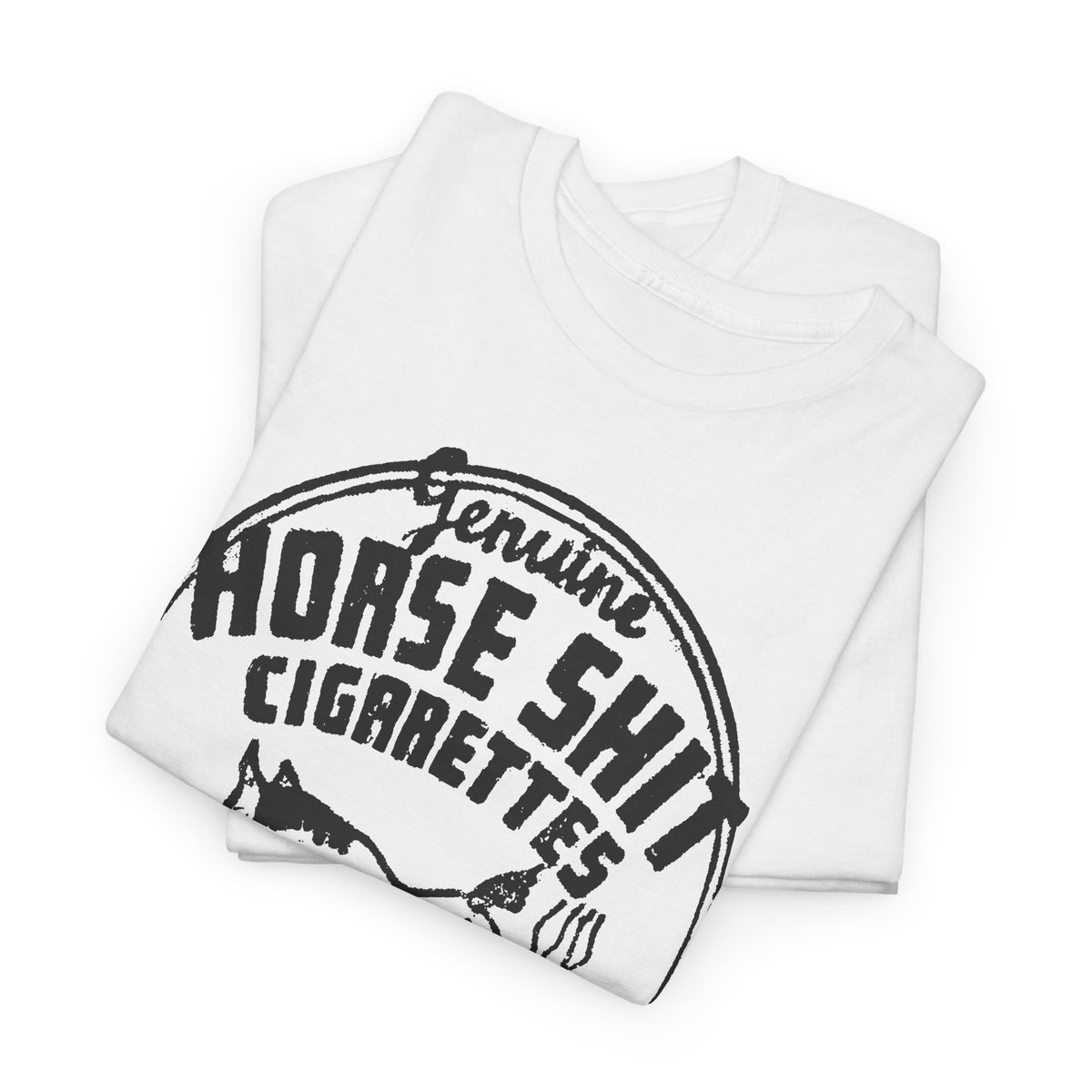 vintage horse shit cigarettes graphic reproduction tshirt