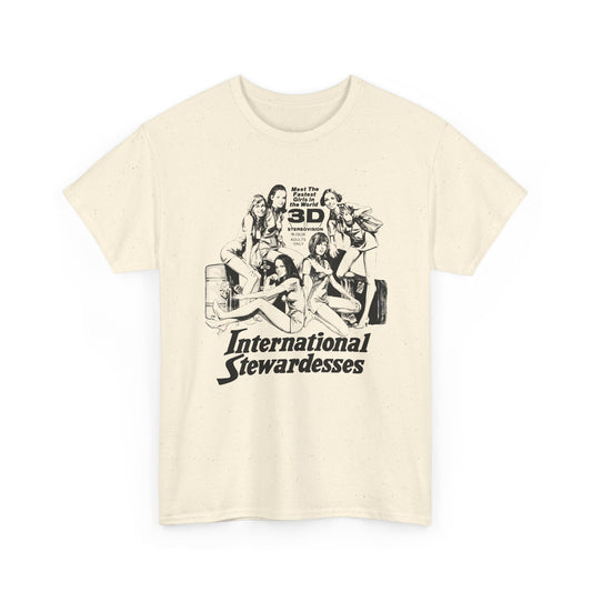 international stewardesses 1973 sexploitation comedy movie poster tshirt