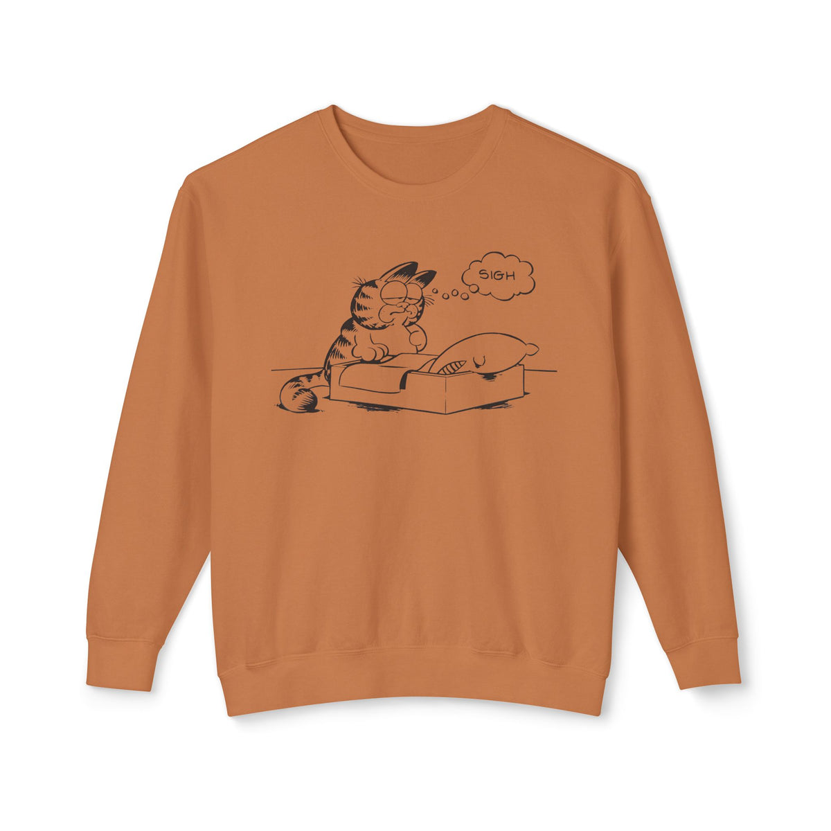 garf type cat sighing 100% cotton sweatshirt