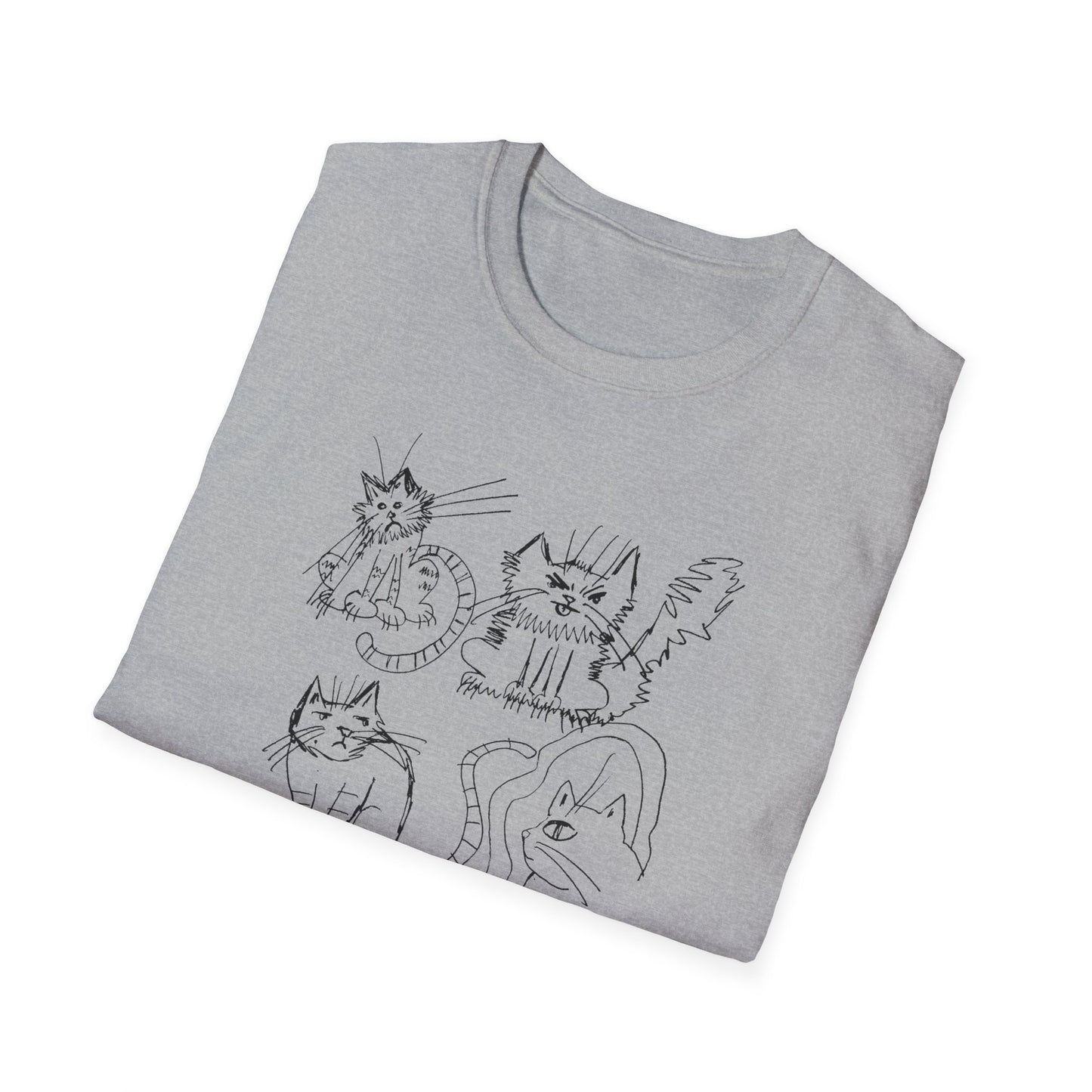 original drawing seven cats tshirt