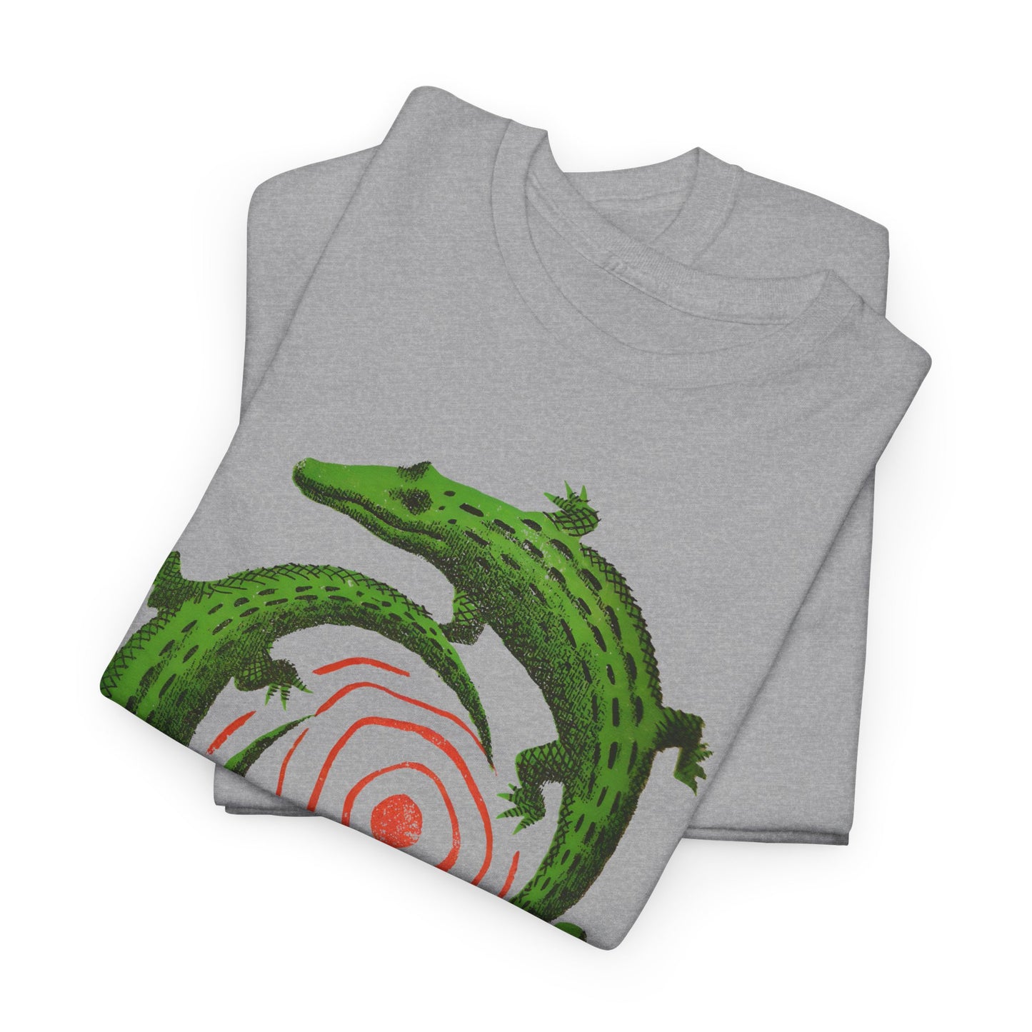 mid century manolo prieto three alligators swirl book cover tshirt