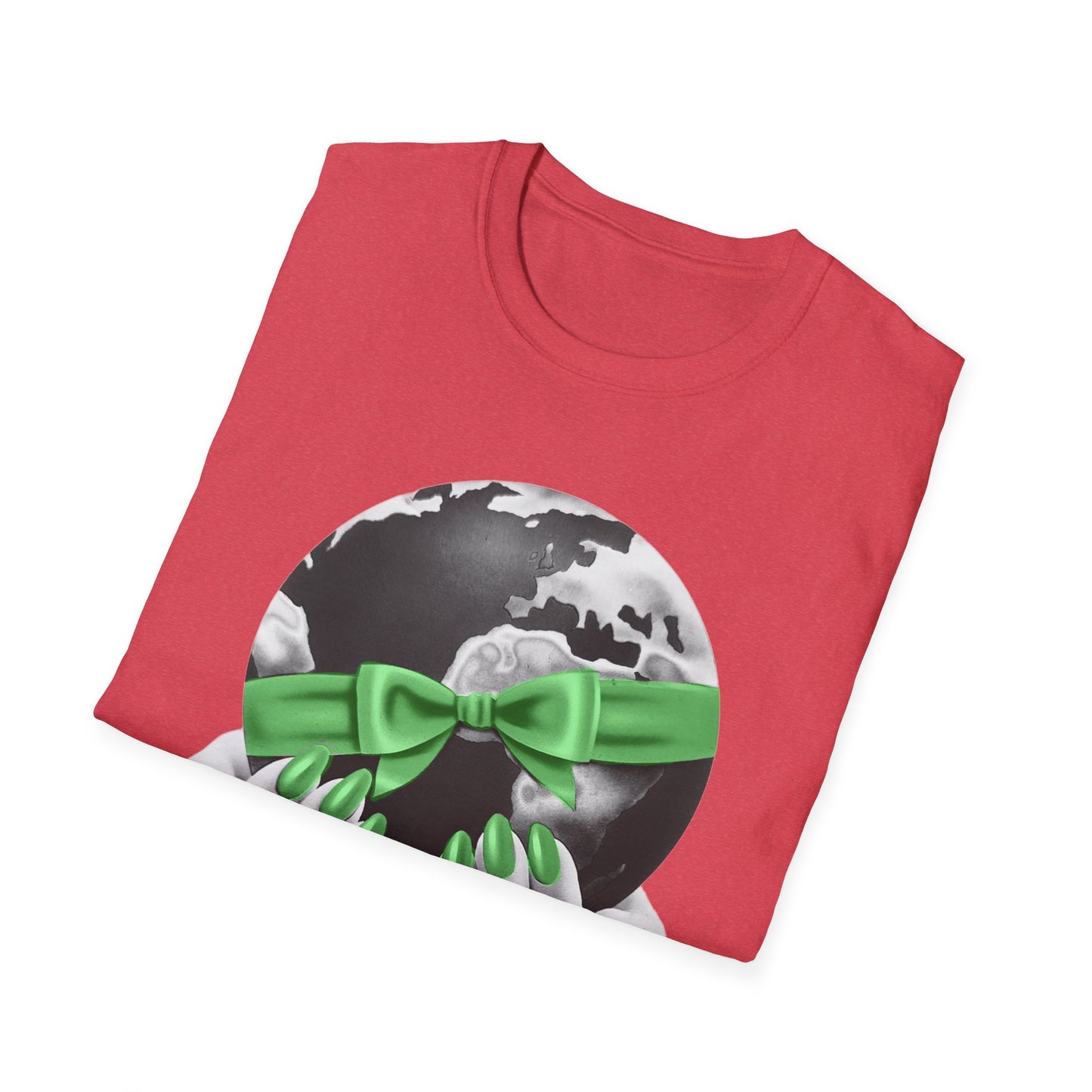 i'd give you the world 1980s graphic from a greeting card green nail version tshirt