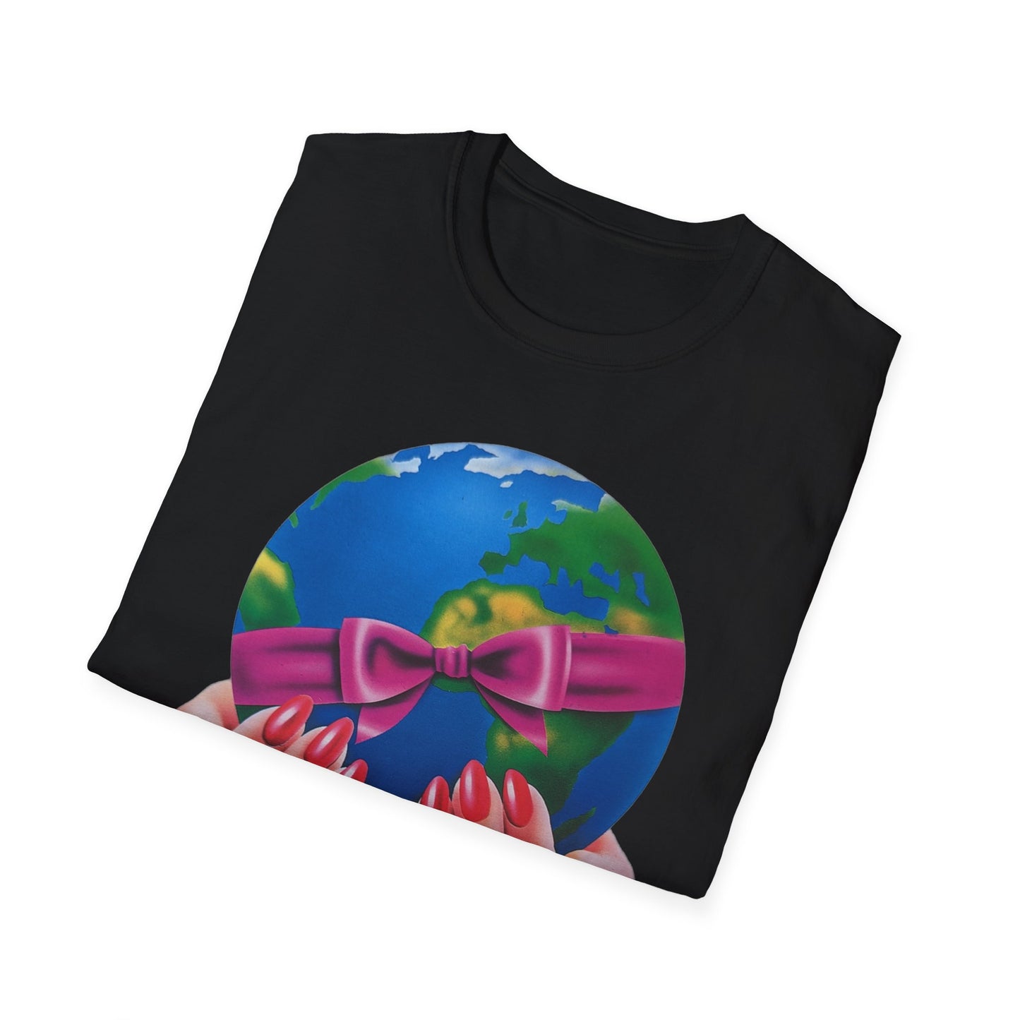 1980s graphic from a greeting card "i'd give you the world" tshirt