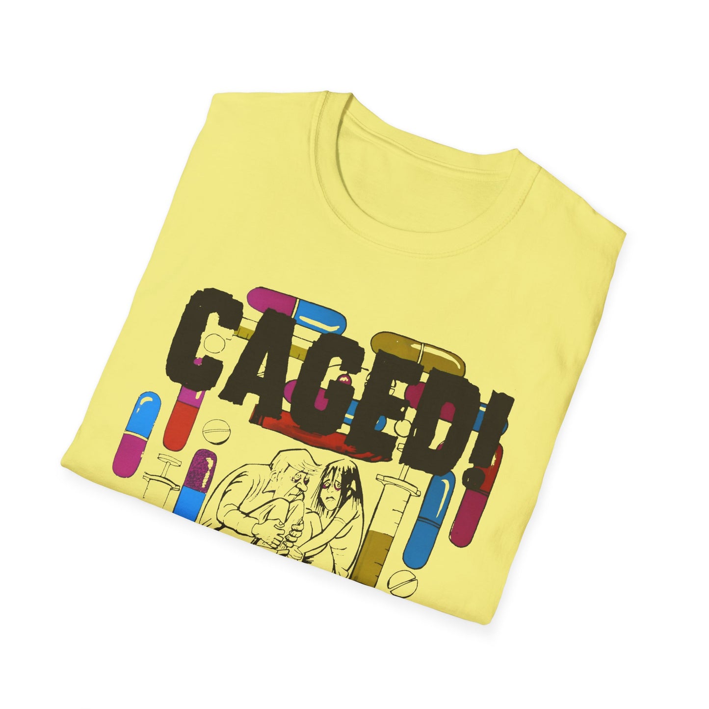 1960s/70s anti drug poster tshirt caged! by smartset smarteen s.o.s tshirt