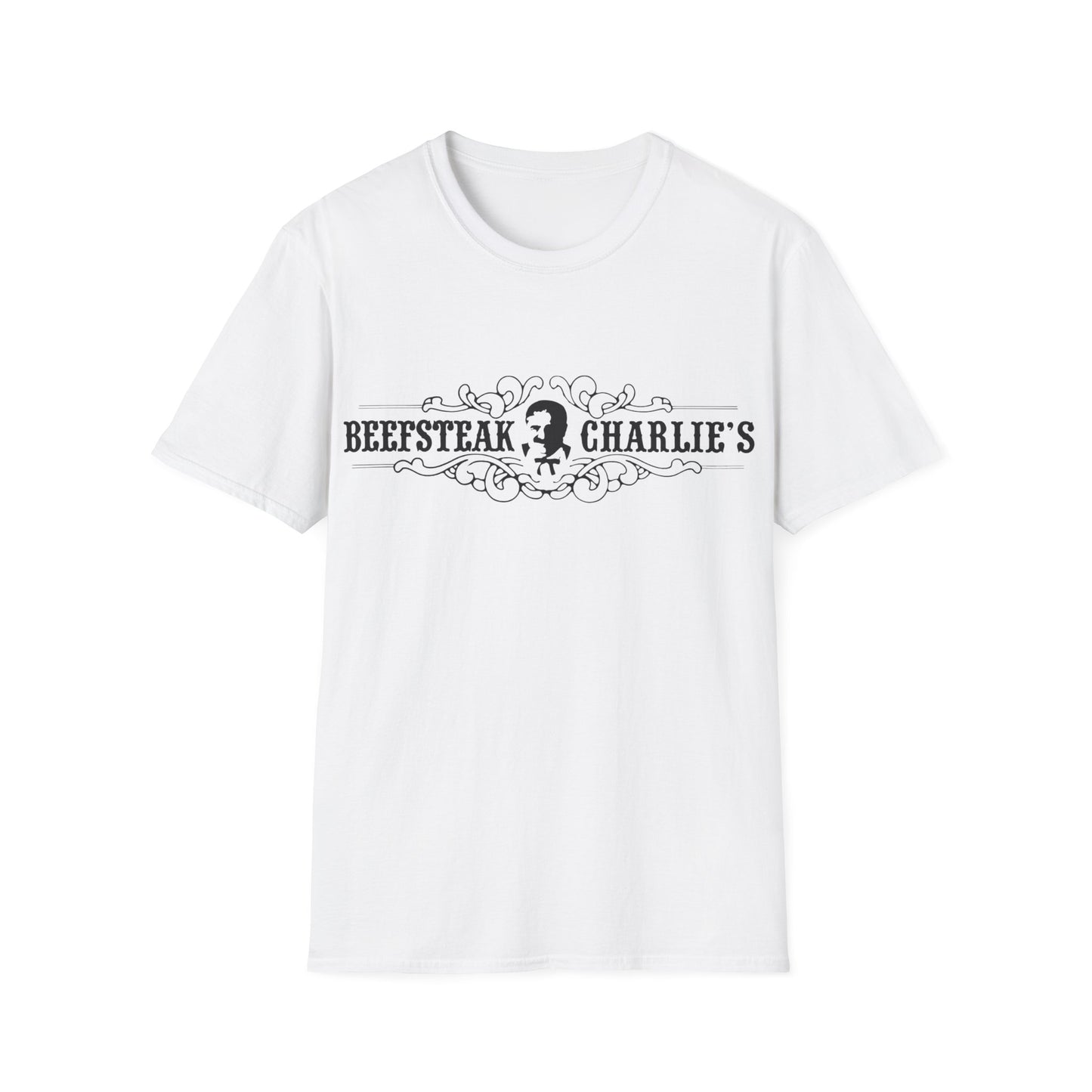 vintage defunct beefsteak charlie's logo tshirt