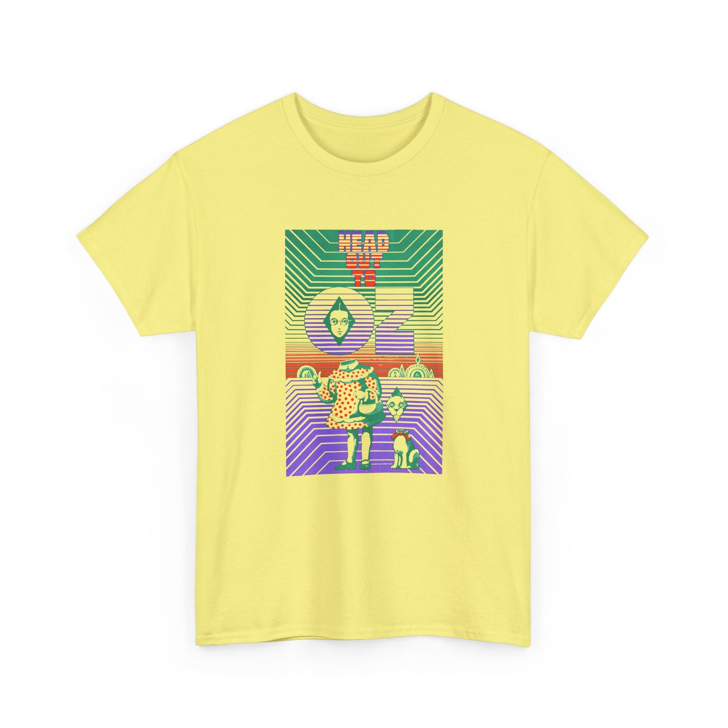 1960s head out to oz psychedelic vintage poster tshirt