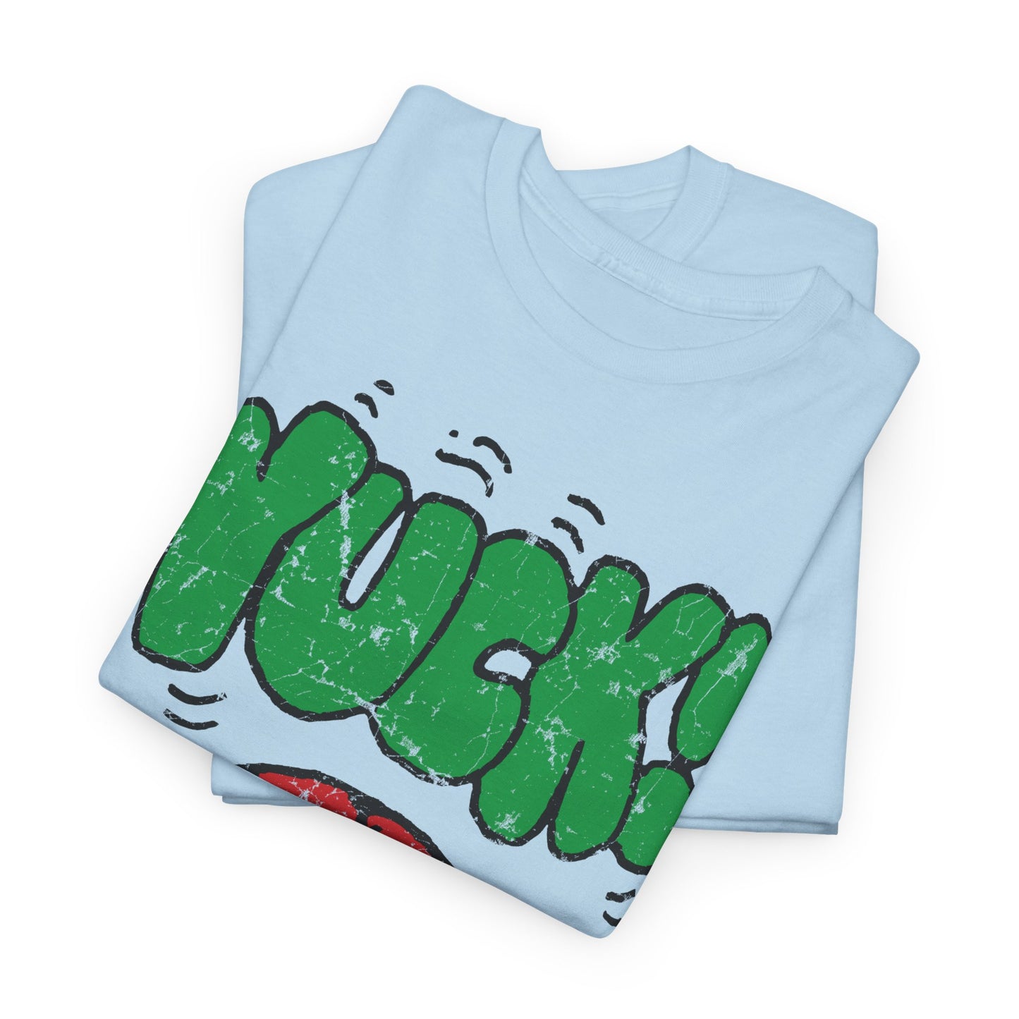 1980s vintage kelloggs cereal stamp yuck! distressed graphic reproduction tshirt