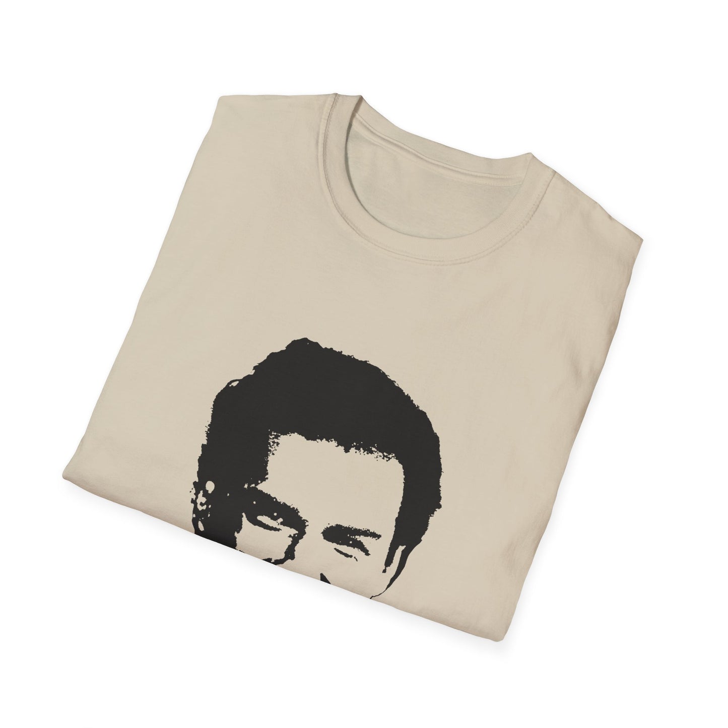 norm macdonald black stencil face tshirt