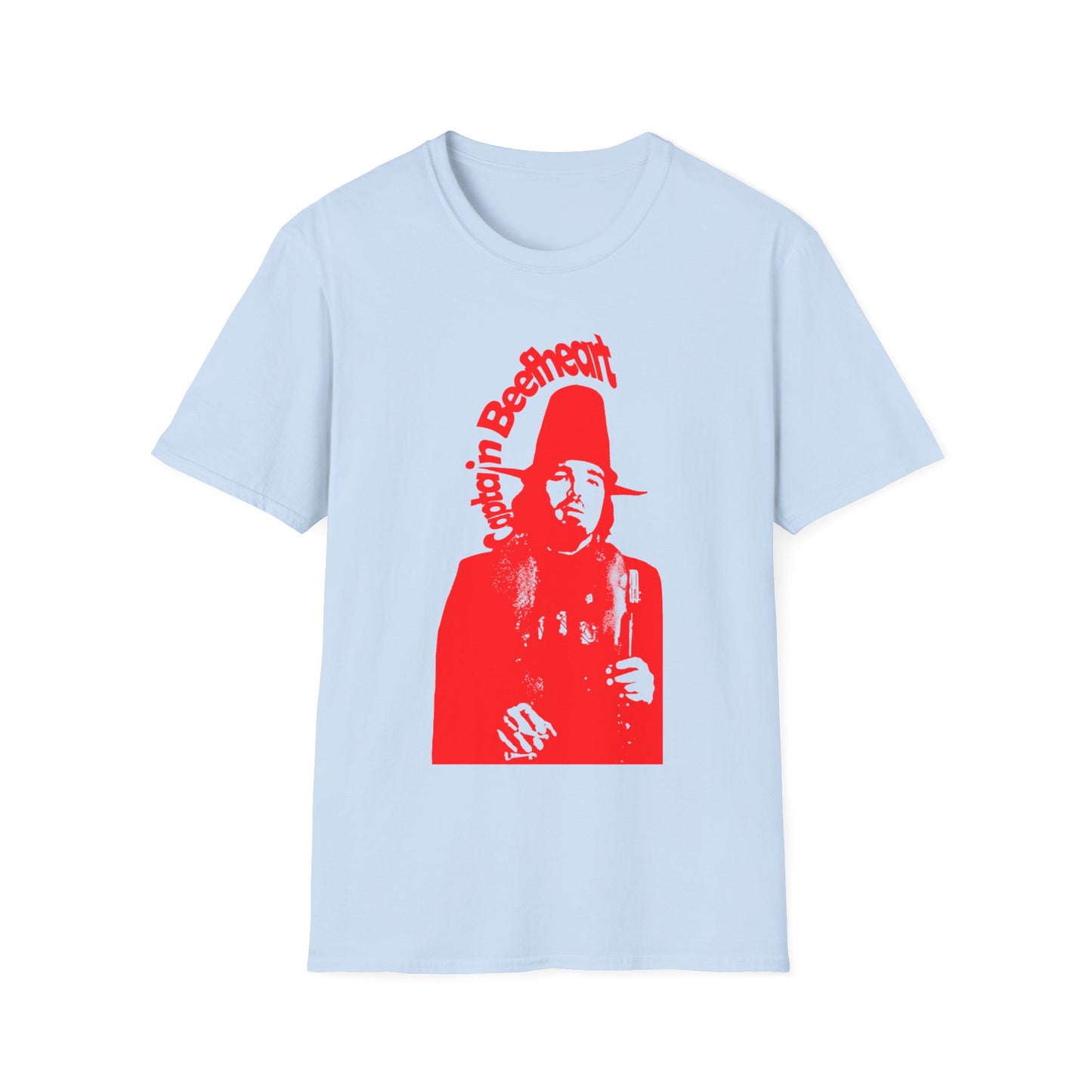 captain beefheart stencil in red tshirt