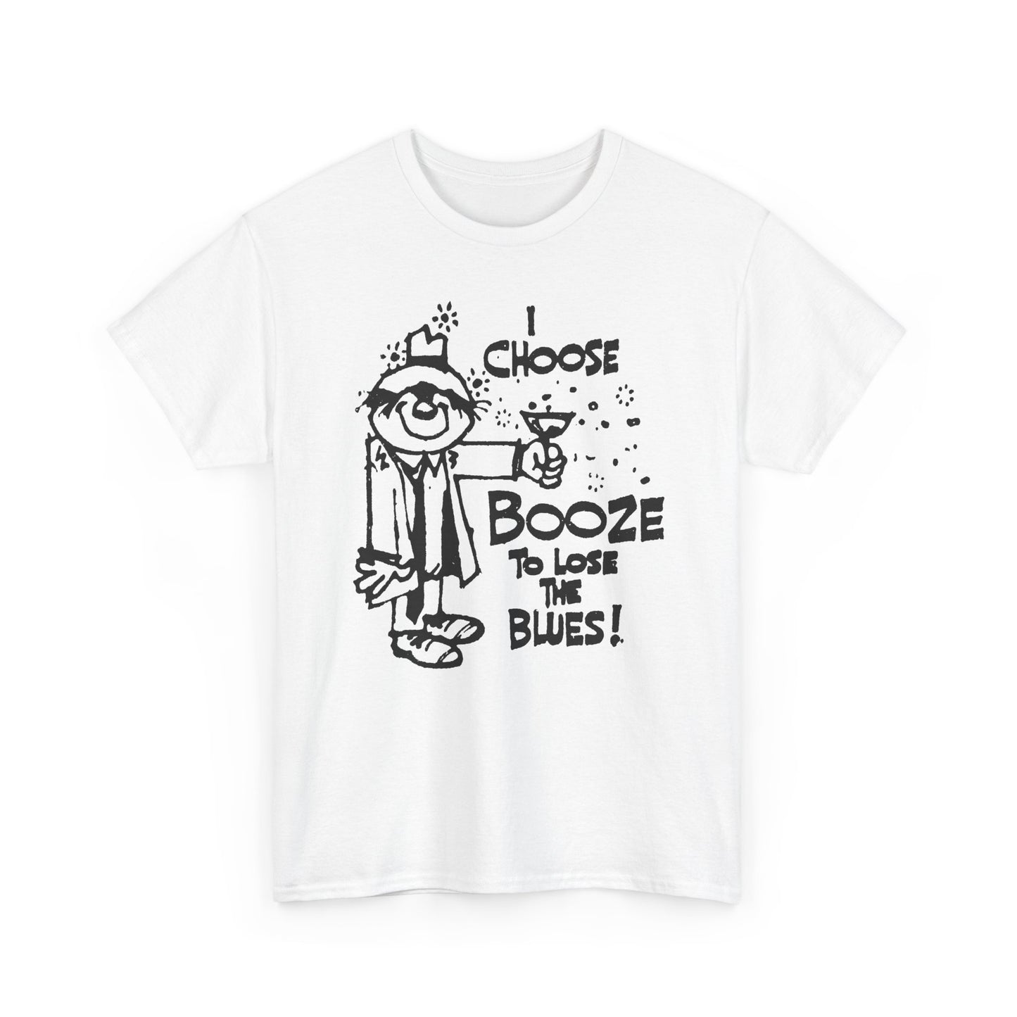 1970s i choose booze to lose the blues reproduction tshirt