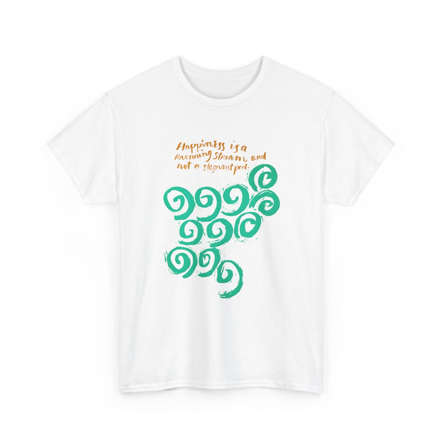 1968 mid century poster happiness is a running stream and not a stagnant pool tshirt