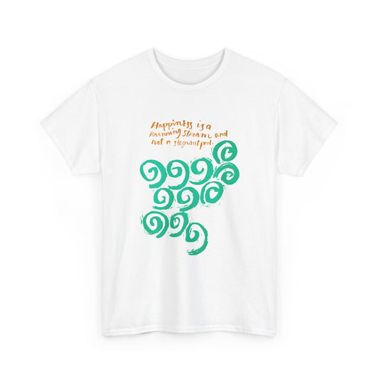 1968 mid century poster happiness is a running stream and not a stagnant pool tshirt