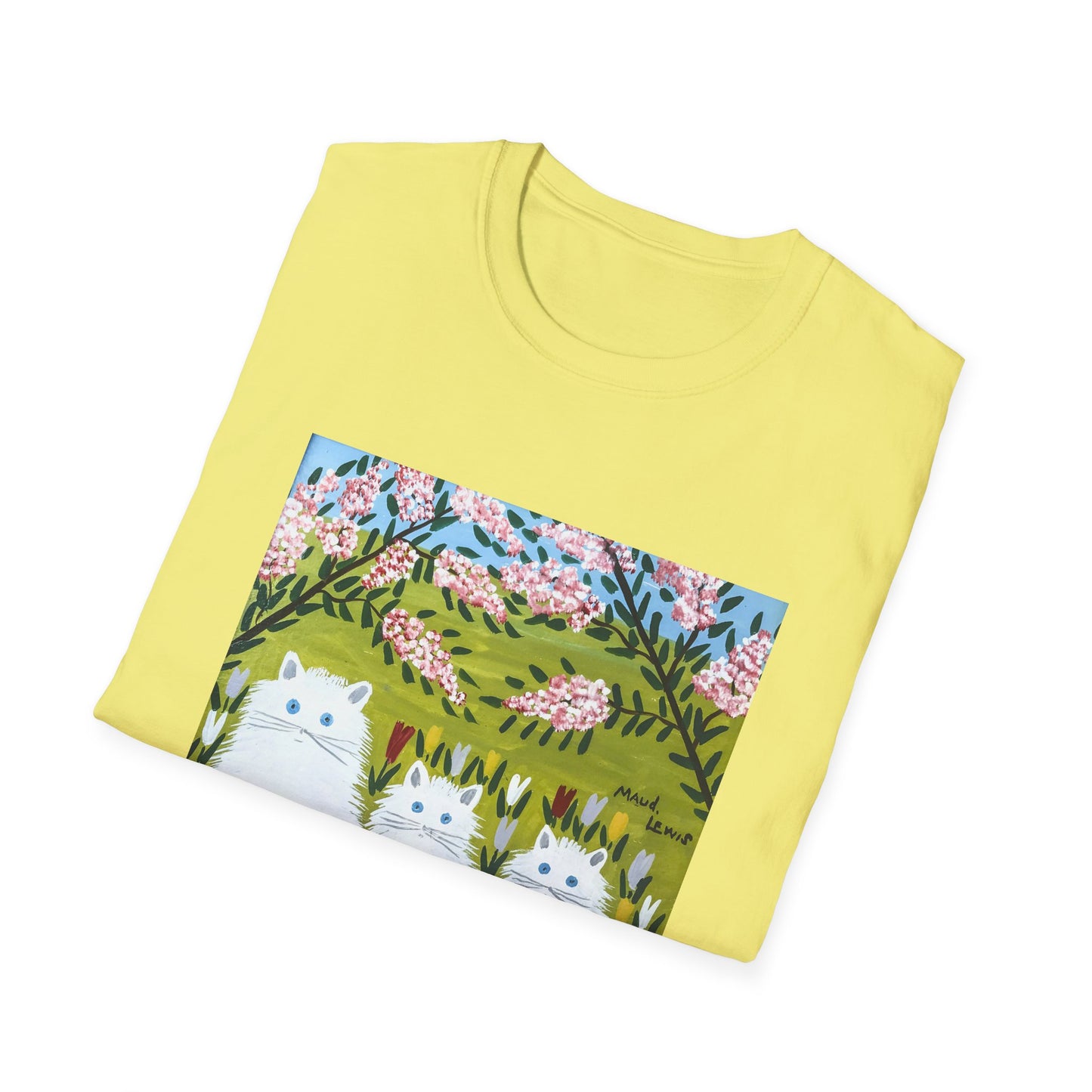 1965 maud lewis painting three white cats tshirt