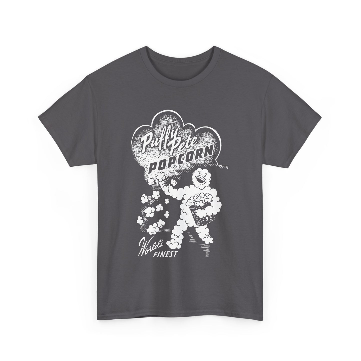 vintage puffy pete popcorn box logo tshirt
