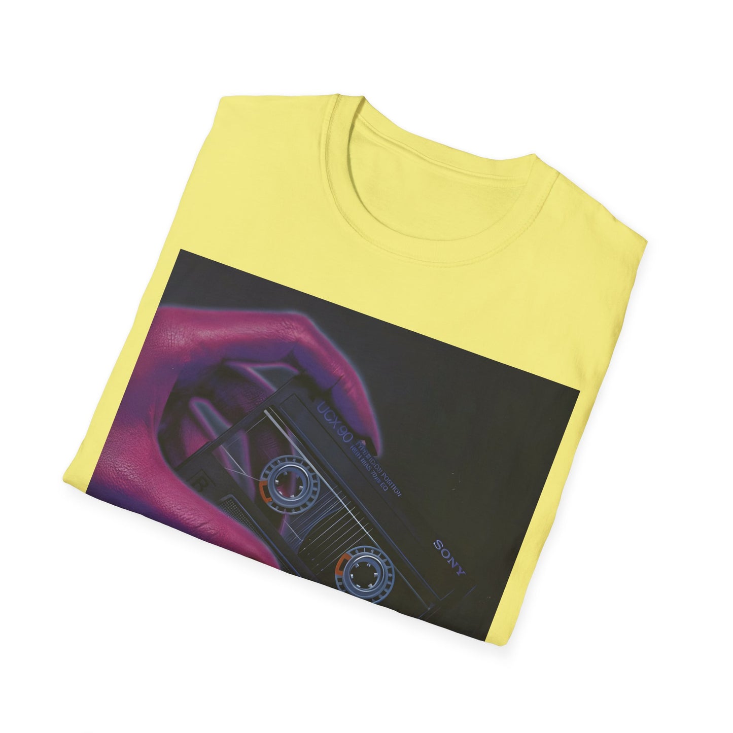 1980s UCX-90 audiocassette print advertisement tshirt