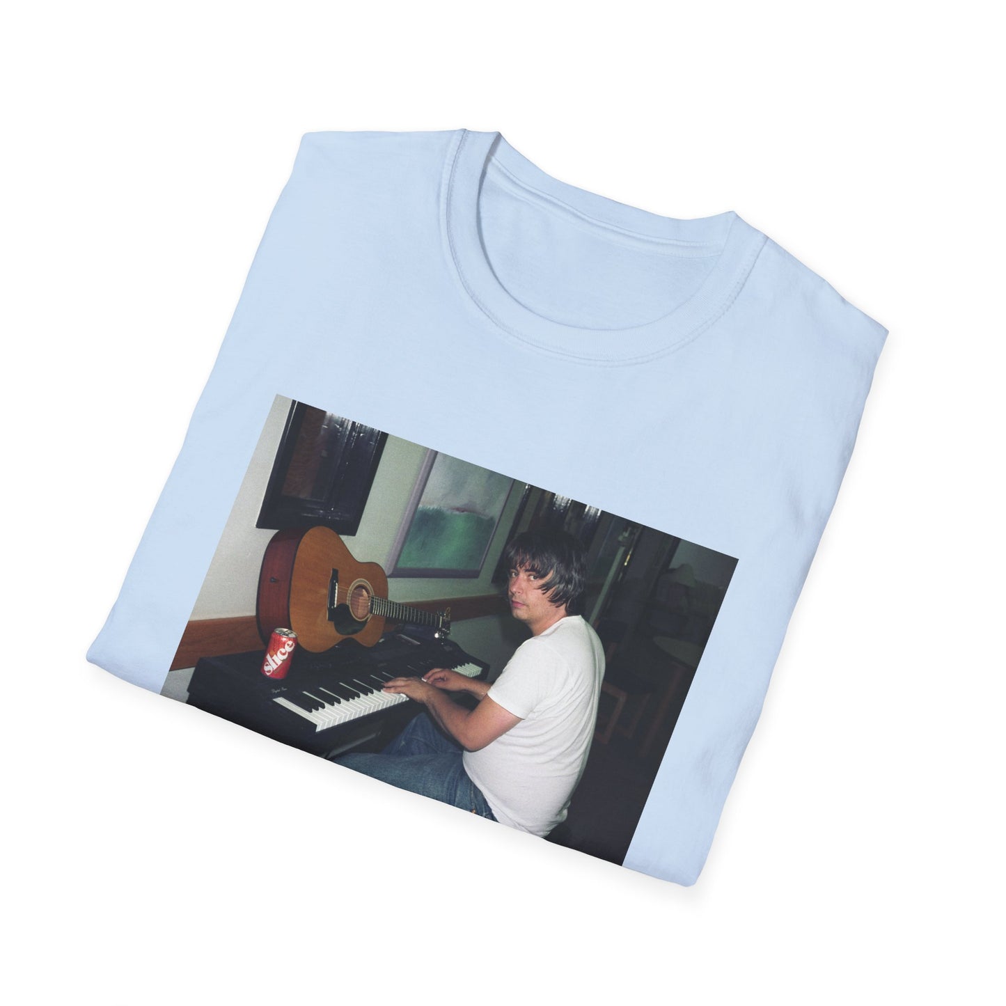 daniel johnston playing piano tshirt