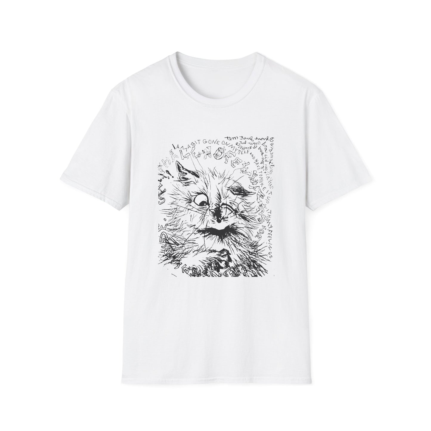 louis wain cat sketch i am a bit gone on myself and have to make it up with my feelings reproduction tshirt