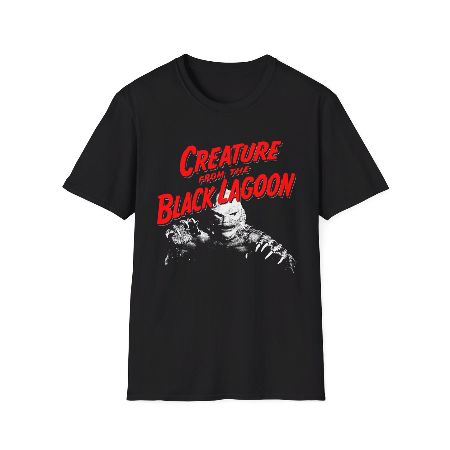 1954 creature from the black lagoon custom reproduction in red tshirt