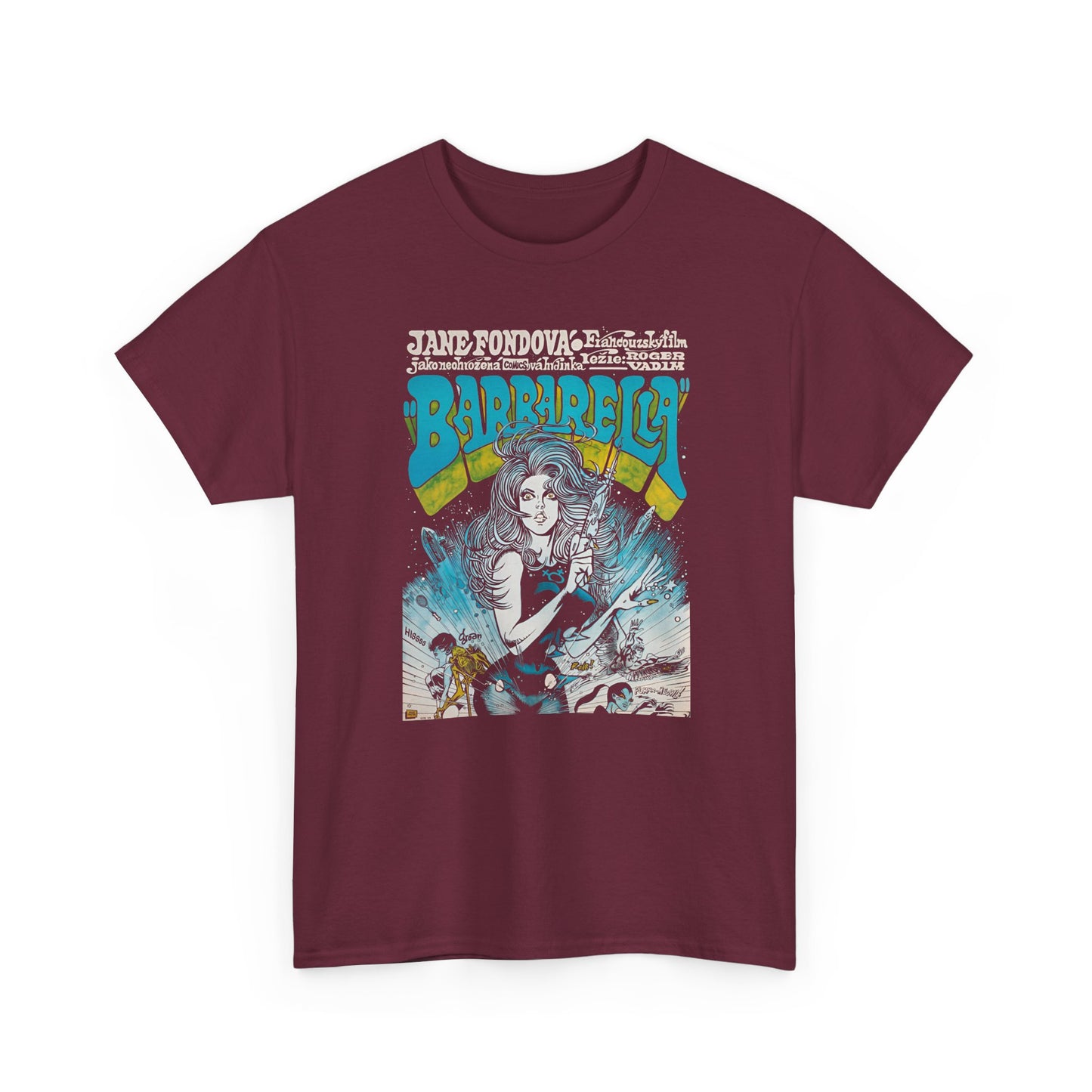 1971 czech movie poster for barbarella reproduction tshirt