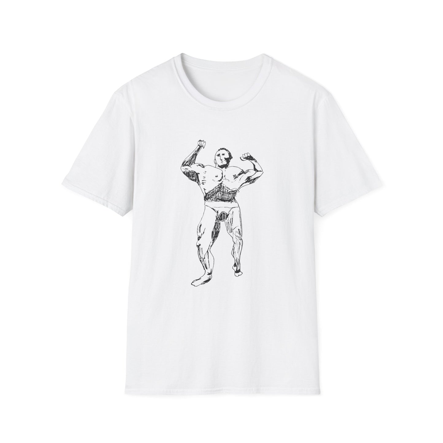 original drawing muscle man tshirt