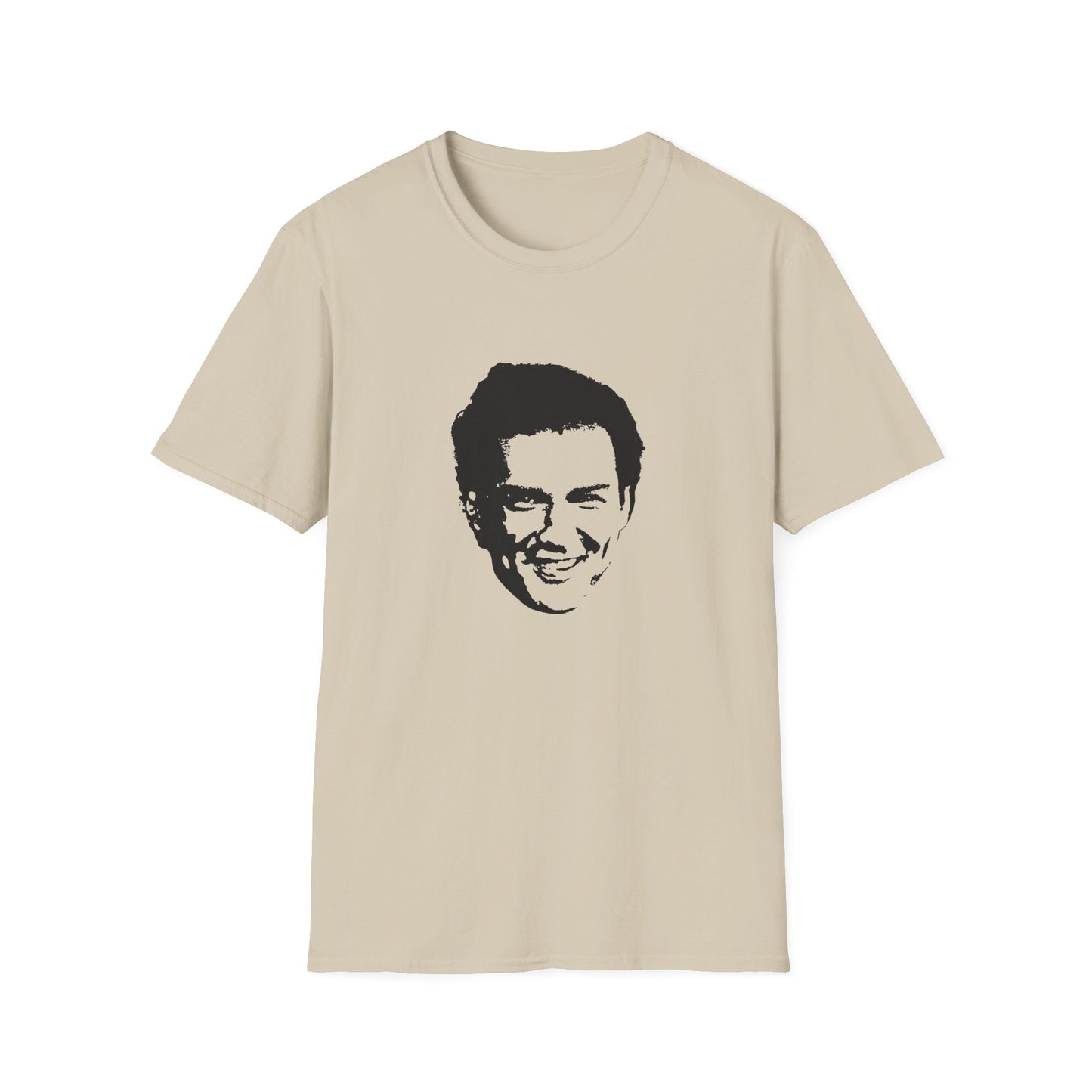 norm macdonald black stencil face tshirt