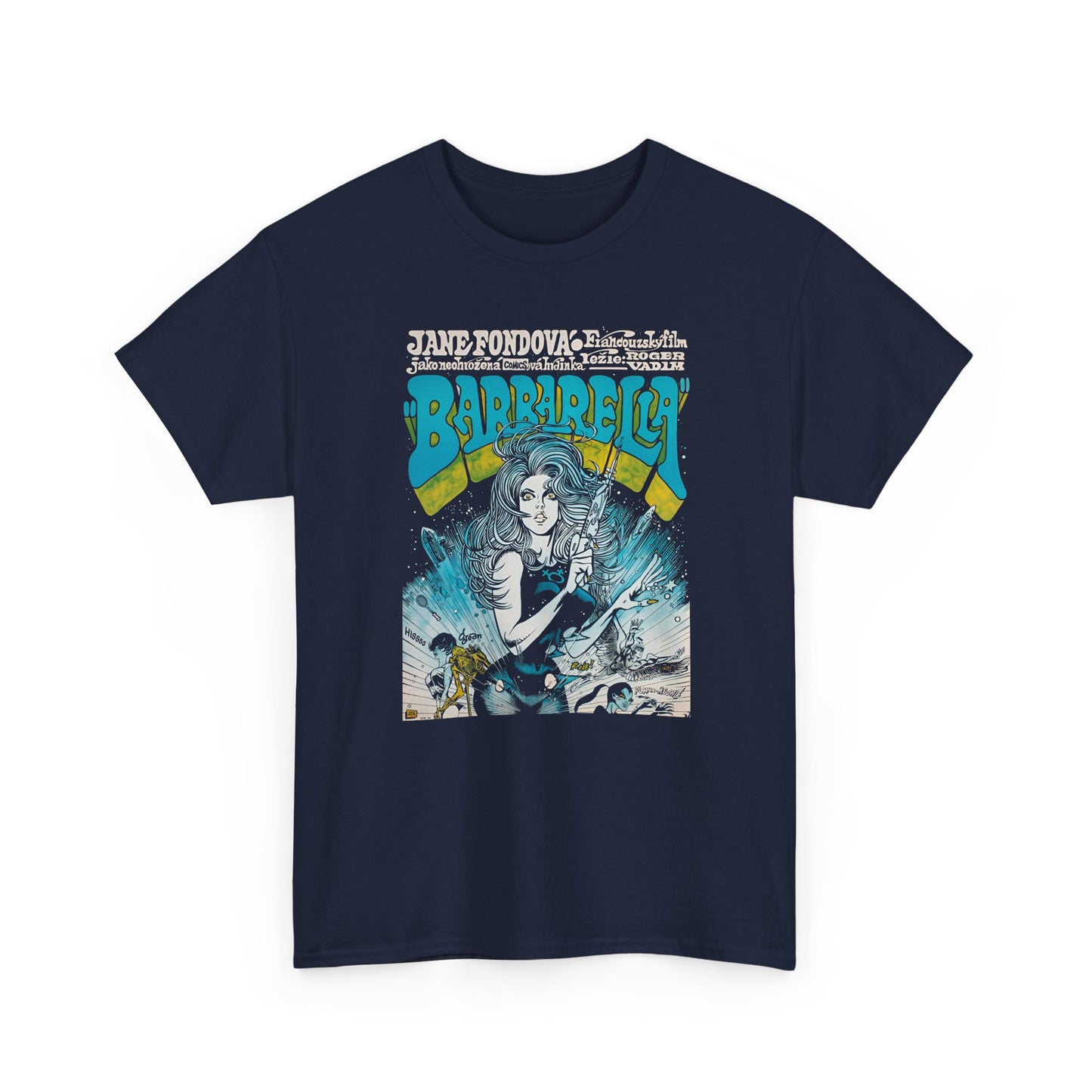 1971 czech movie poster for barbarella reproduction tshirt