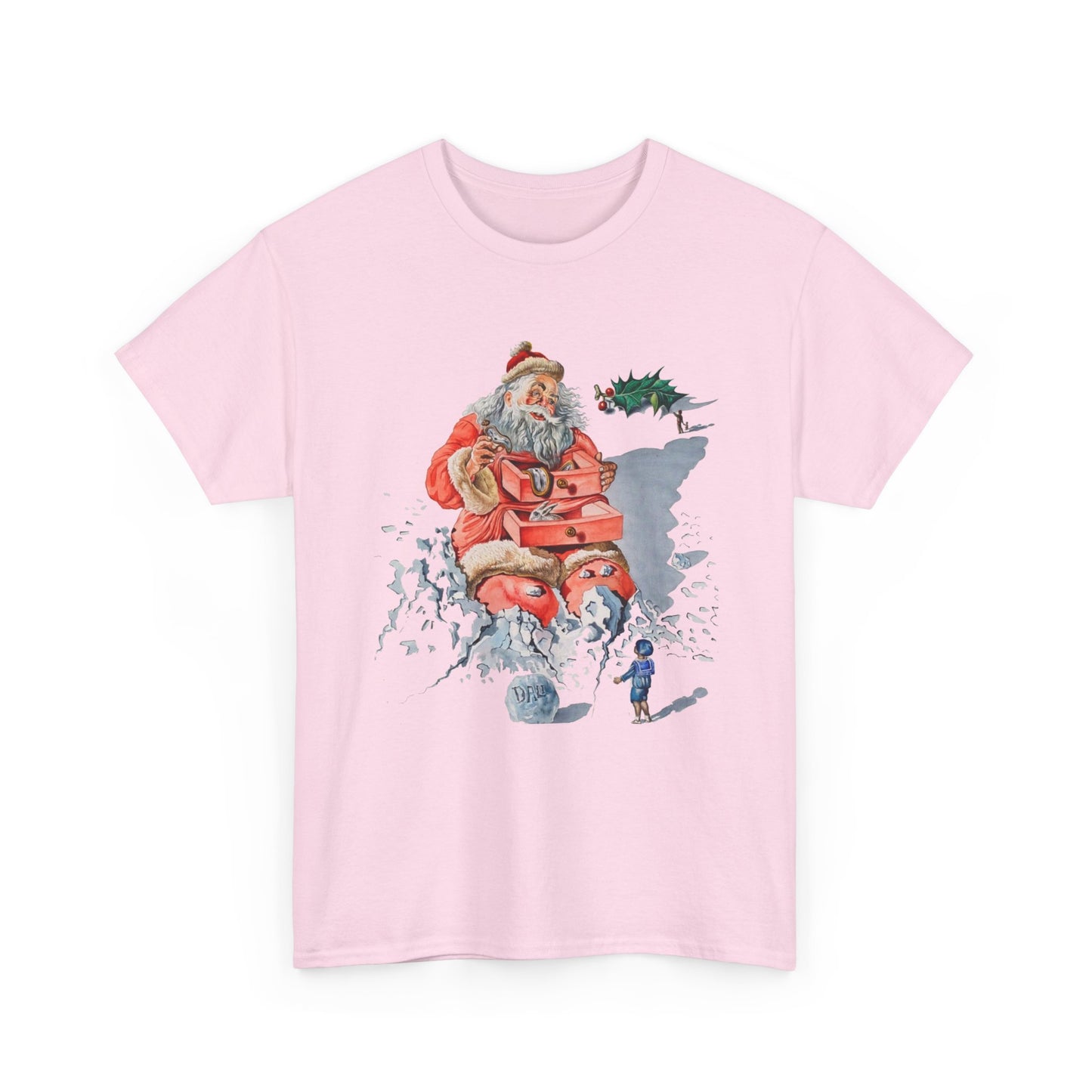 salvador dali's 1948 santa with drawers christmas card tshirt