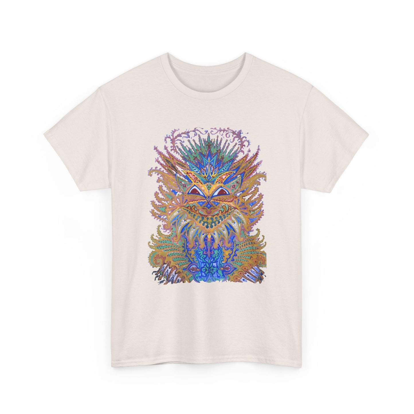 early 1900's louis wain anthropomorphized cat painting psychedelic cat design tshirt