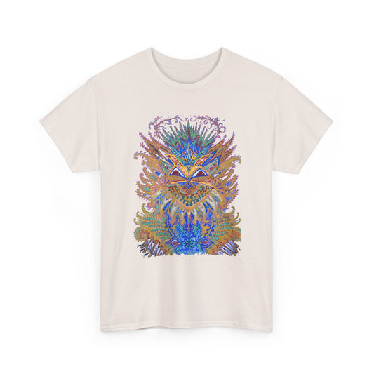 early 1900's louis wain anthropomorphized cat painting psychedelic cat design tshirt