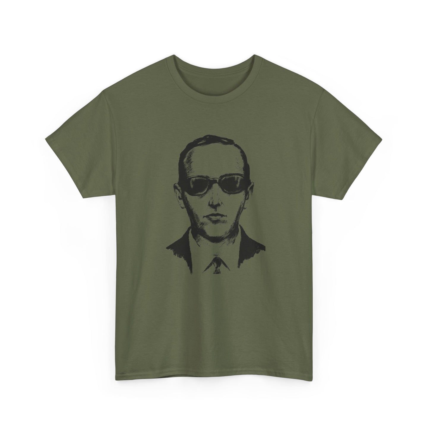 d.b. cooper fbi sketch large head tshirt