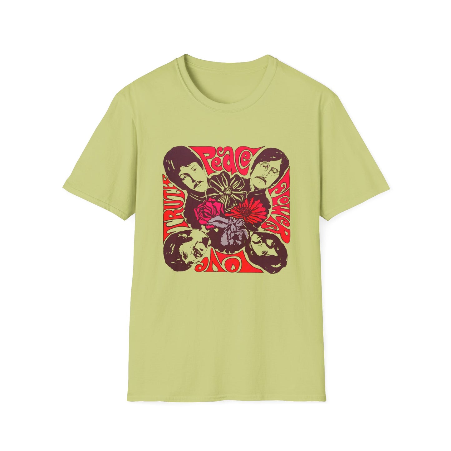 1967 blacklight lennon and friends poster reproduction band tshirt