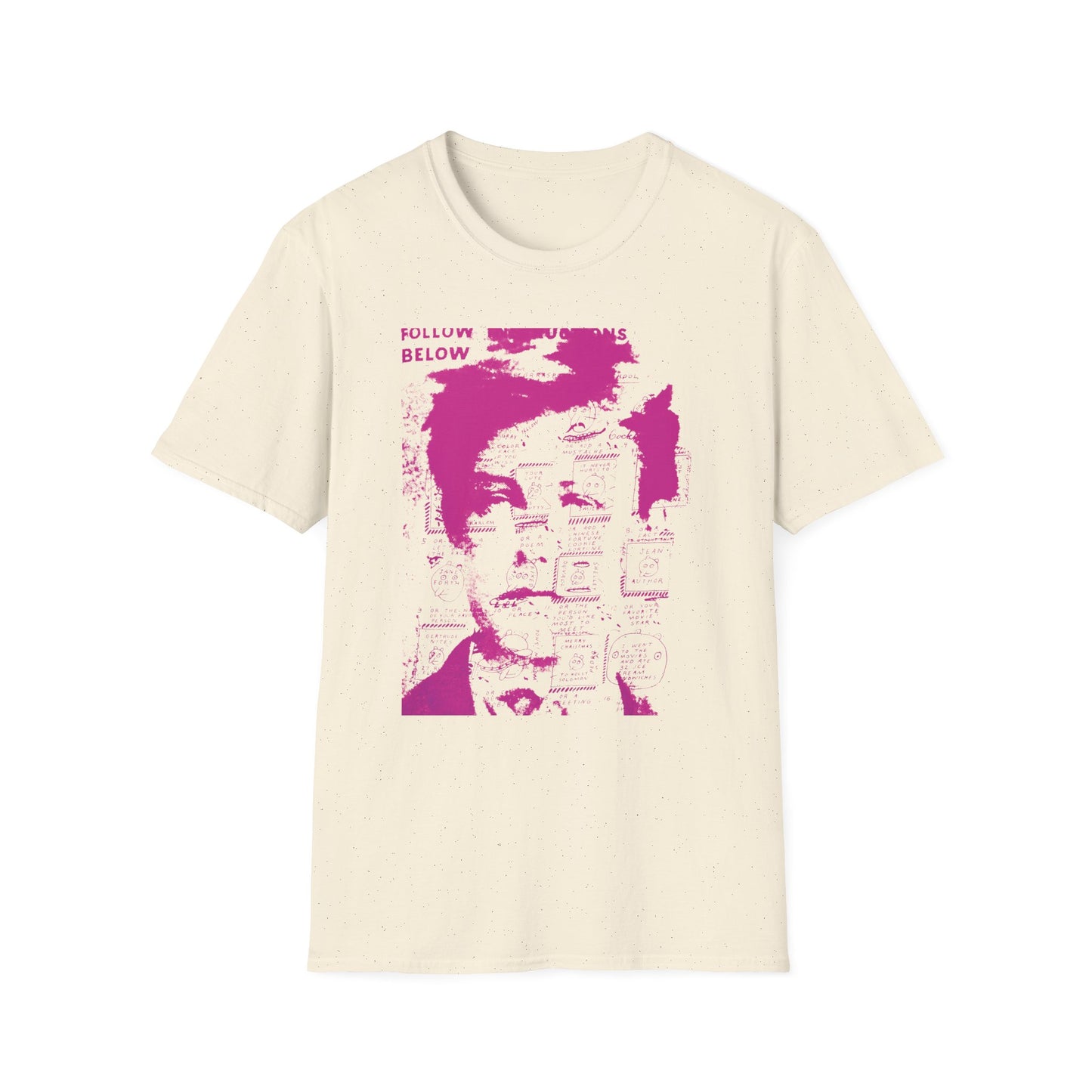 ray johnson arthur rimbaud art in pink tshirt