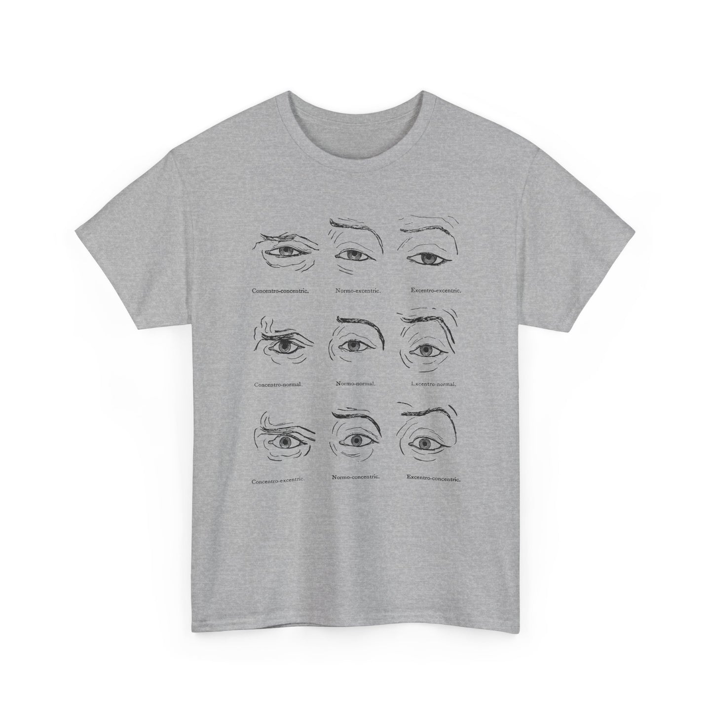 1886 human eye expressions chart tshirt