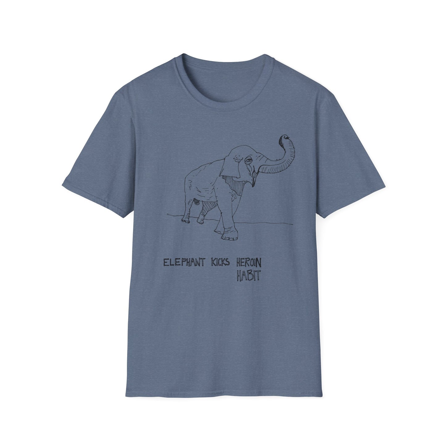 original drawing elephant kicks heroin habit reference to xiguang the elephant tshirt