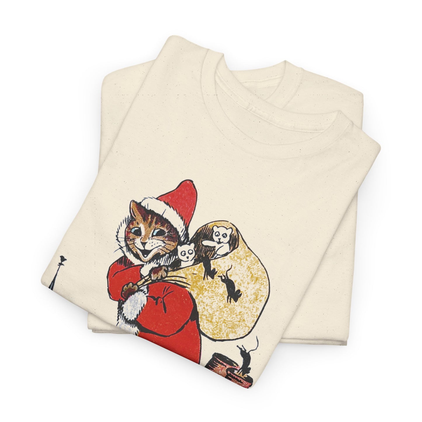 louis wain santa claus cat tshirt