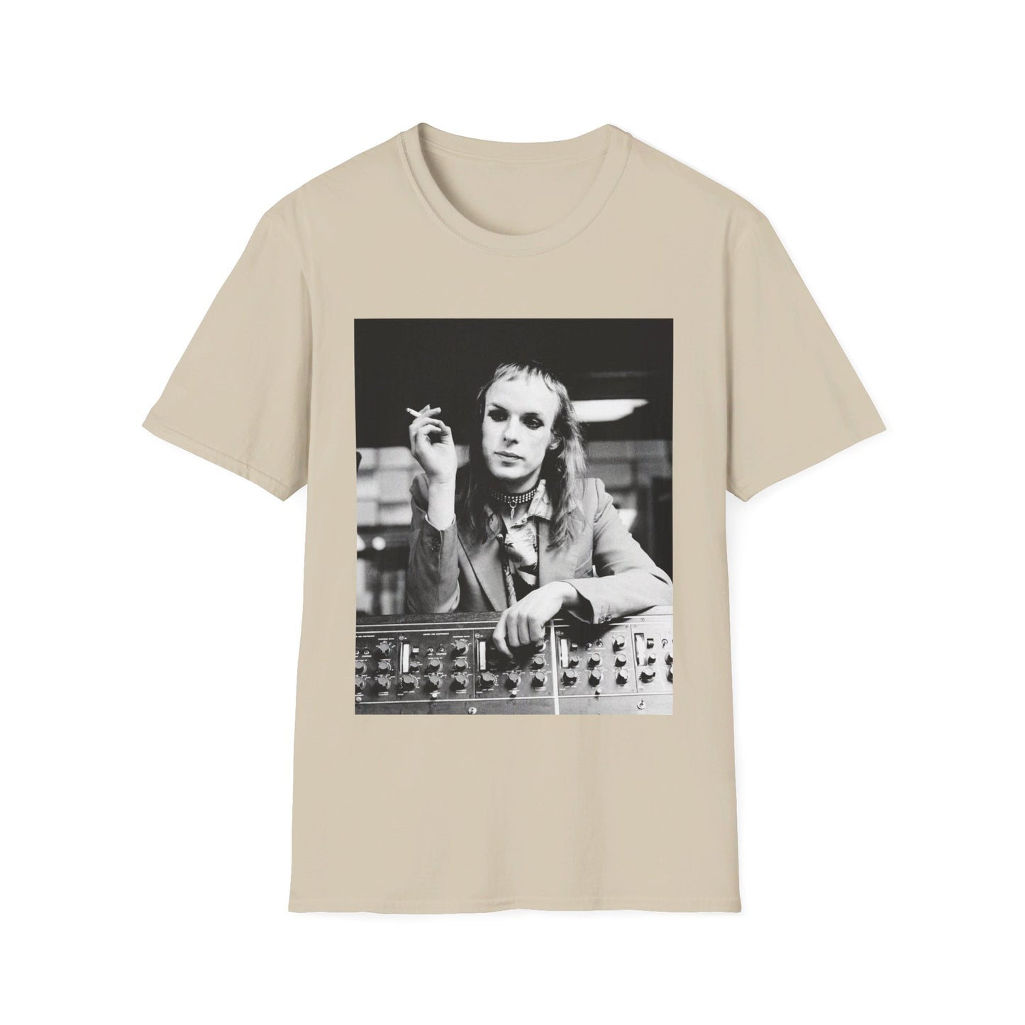 brian eno smoking at the console tshirt (multiple colors)