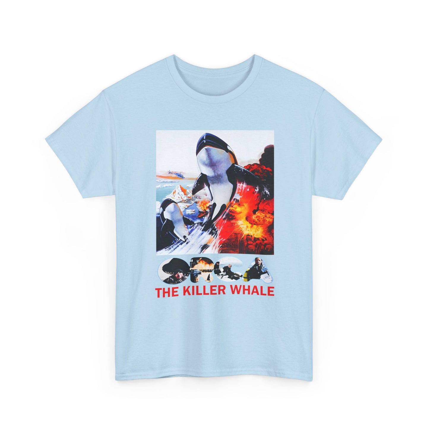 1977 orca the killer whale japanese movie poster custom edit with english title tshirt