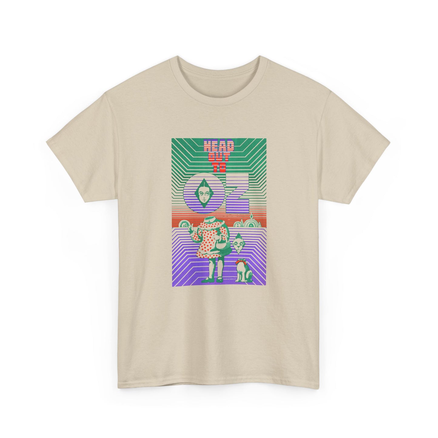 1960s head out to oz psychedelic vintage poster tshirt
