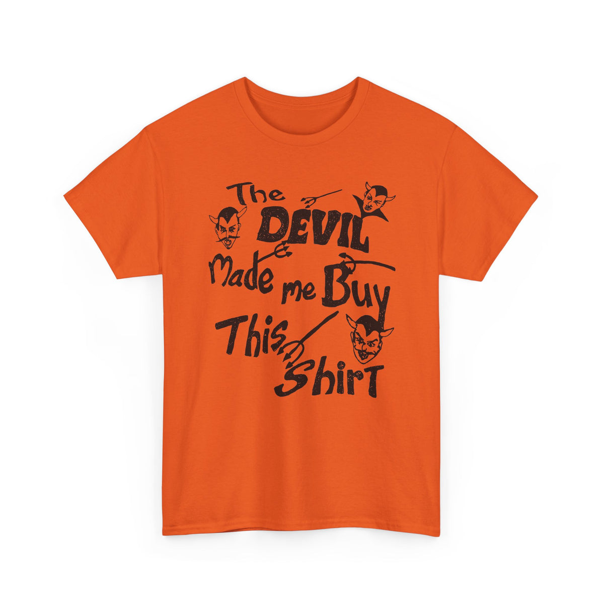 vintage the devil made me buy this shirt custom drawn reproduction tshirt